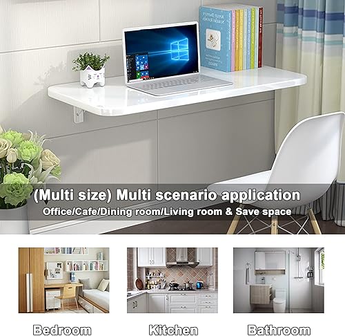 Miniatura 4 de Mesa plegable para montar en la pared, mesa de trabajo plegable, mesa plegable resistente y estable para lavandería, bar en casa, cocina y comedor