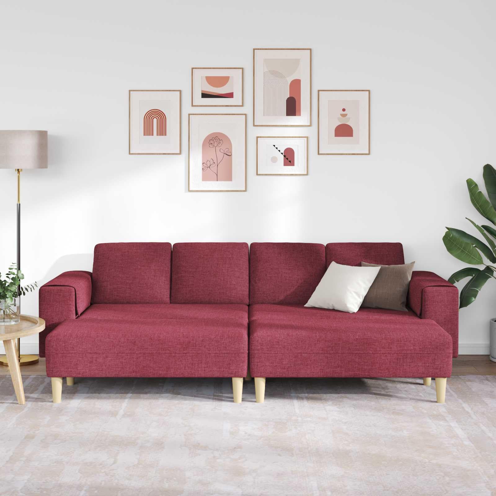 Sofa do salonu, 3-częściowa, z poliestru, z wypełnieniem piankowym, trwała, do relaksu i spotkań towarzyskich