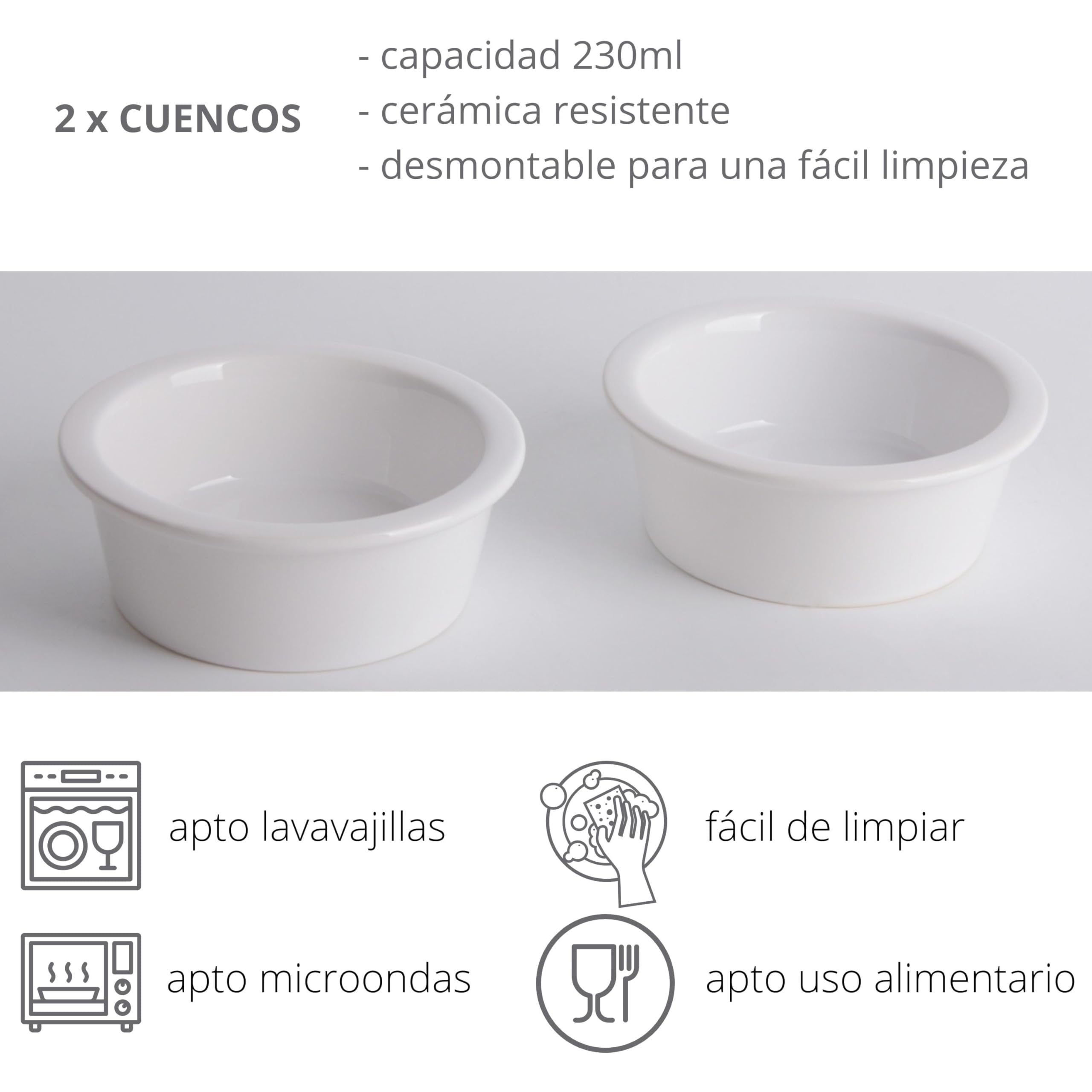 Cuencos elevados de cerámica para gatos, Cuencos ergonómicos para gatos con Soporte, Cuencos Inclinados para Perros pequeños, Cachorros y gatos. Cuenco de Agua pequeño para Perros o gatos. C