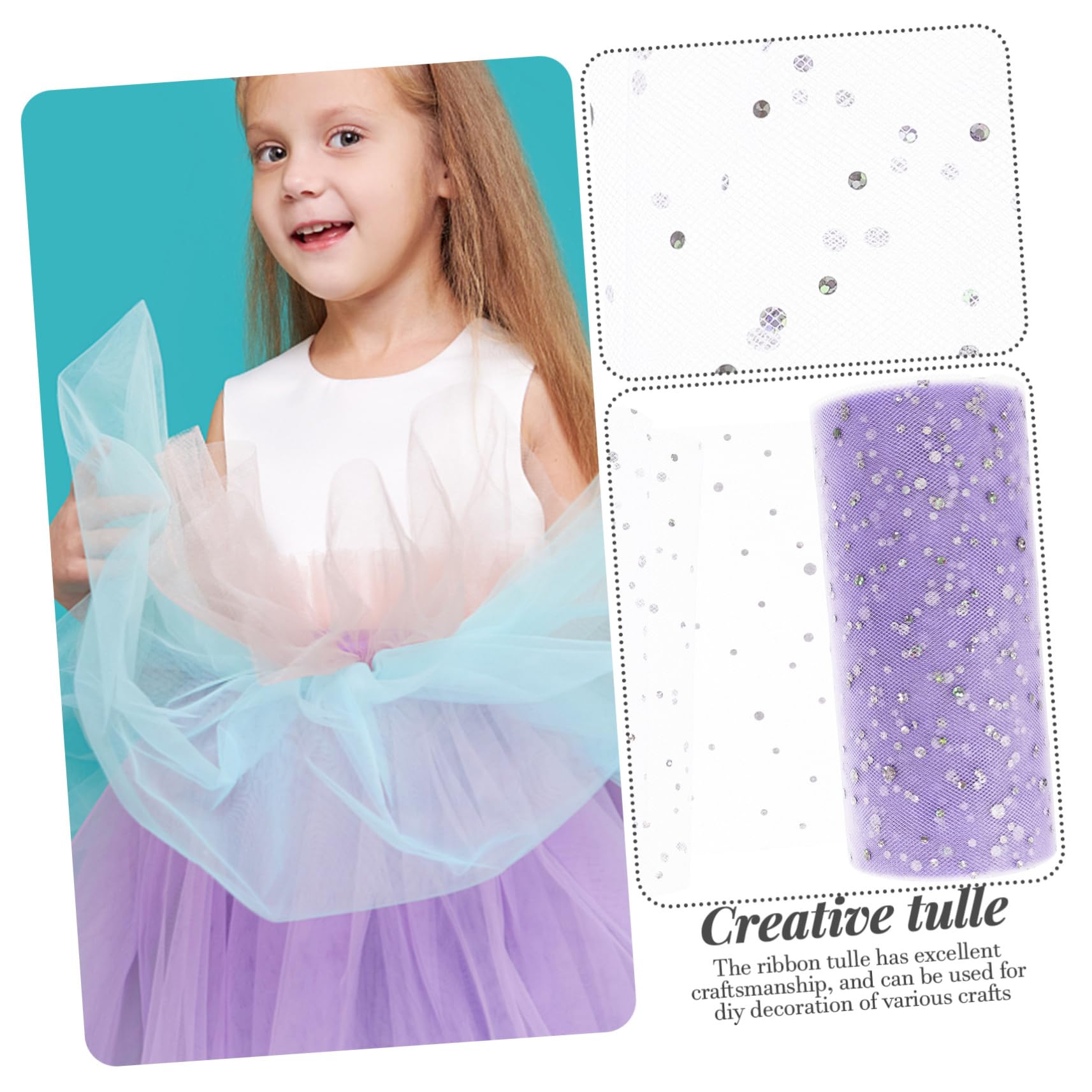 SEWACC 5rouleaux Tulle Décoratif Maille Yards De Tulle Pour Diy Décorations De Fête Mariage Et Anniversaire