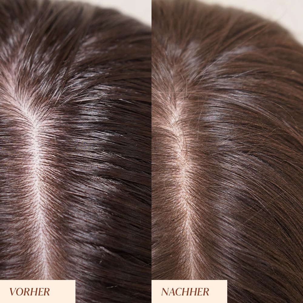 JUNGLÜCK Trockenshampoo für dunkles Haar - Vegan | Dry Shampoo verleiht spürbar mehr Griffigkeit und Volumen ohne weiße Rückstände | Aerosolfreies mattierendes Trockenshampoo für sofortige Frische
