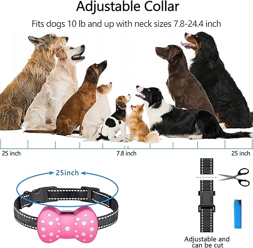 Miniatura 4 de Collar de choque para 2 perros, collar de entrenamiento recargable para mascotas, collar eléctrico remoto de 3000 pies con vibración de pitido y