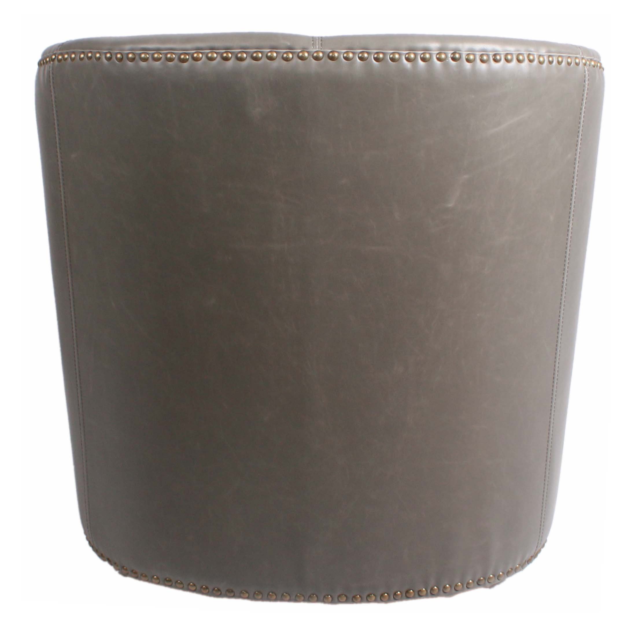 New Pacific Direct Ernest Bonded Leather Swivel Chair,Vintage Gray,Fully Assembled