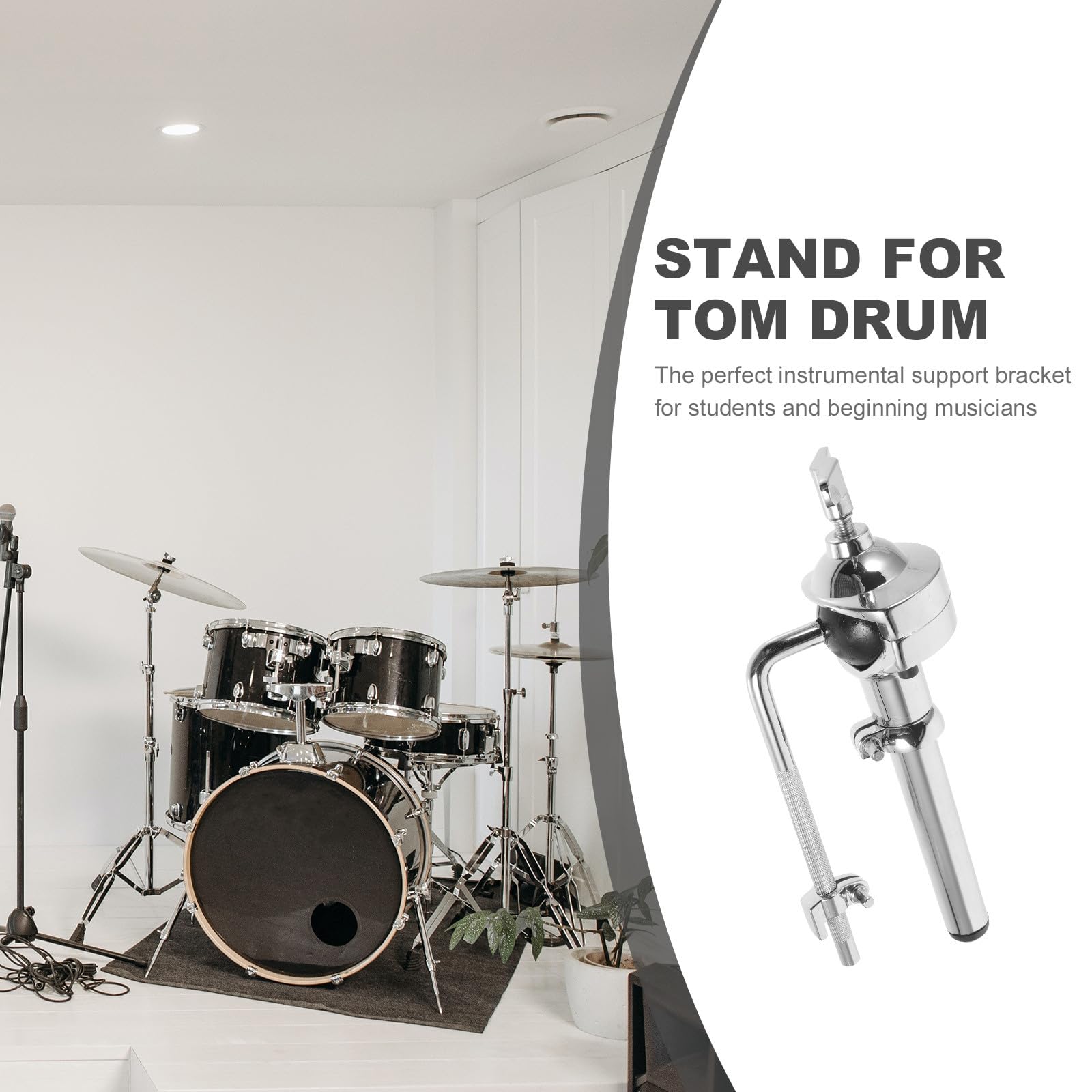 Support de Tom Simple en Alliage de Zinc, Court et Léger, pour Batterie et Percussions, Accessoire de Stand pour Tom Tambour, Fournitures pour Instruments de Percussion, Adapté