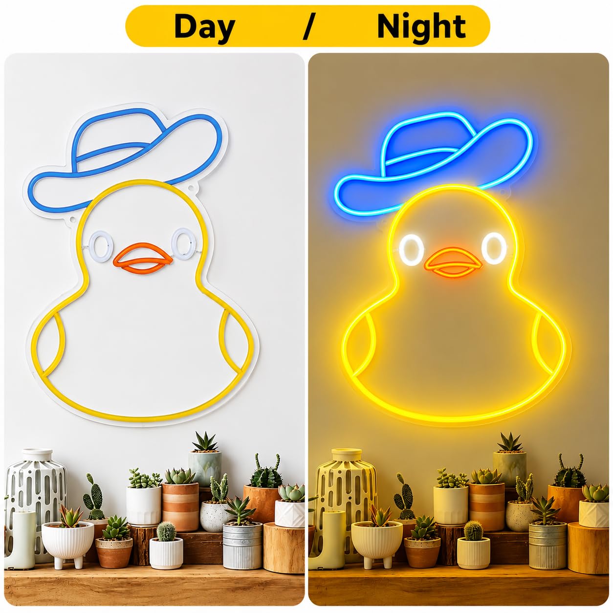 Lampada Neon da Parete – Dimmerabile Duck Lamp Lucina Notte Bambini Cavo USB Alimentato, Lucine Led Decorative Lampada Notturna per Bambini Insegna Luminosa Led Personalizzata