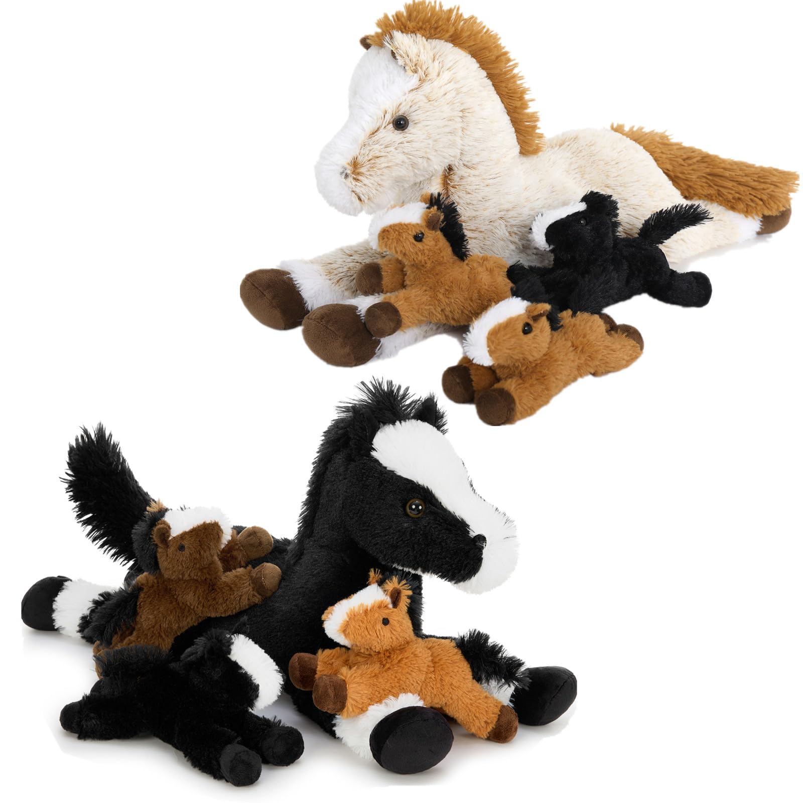 Tezituor Horse Stuffed Animal with Babies Large Pony Plushies Toy for Boys Girls