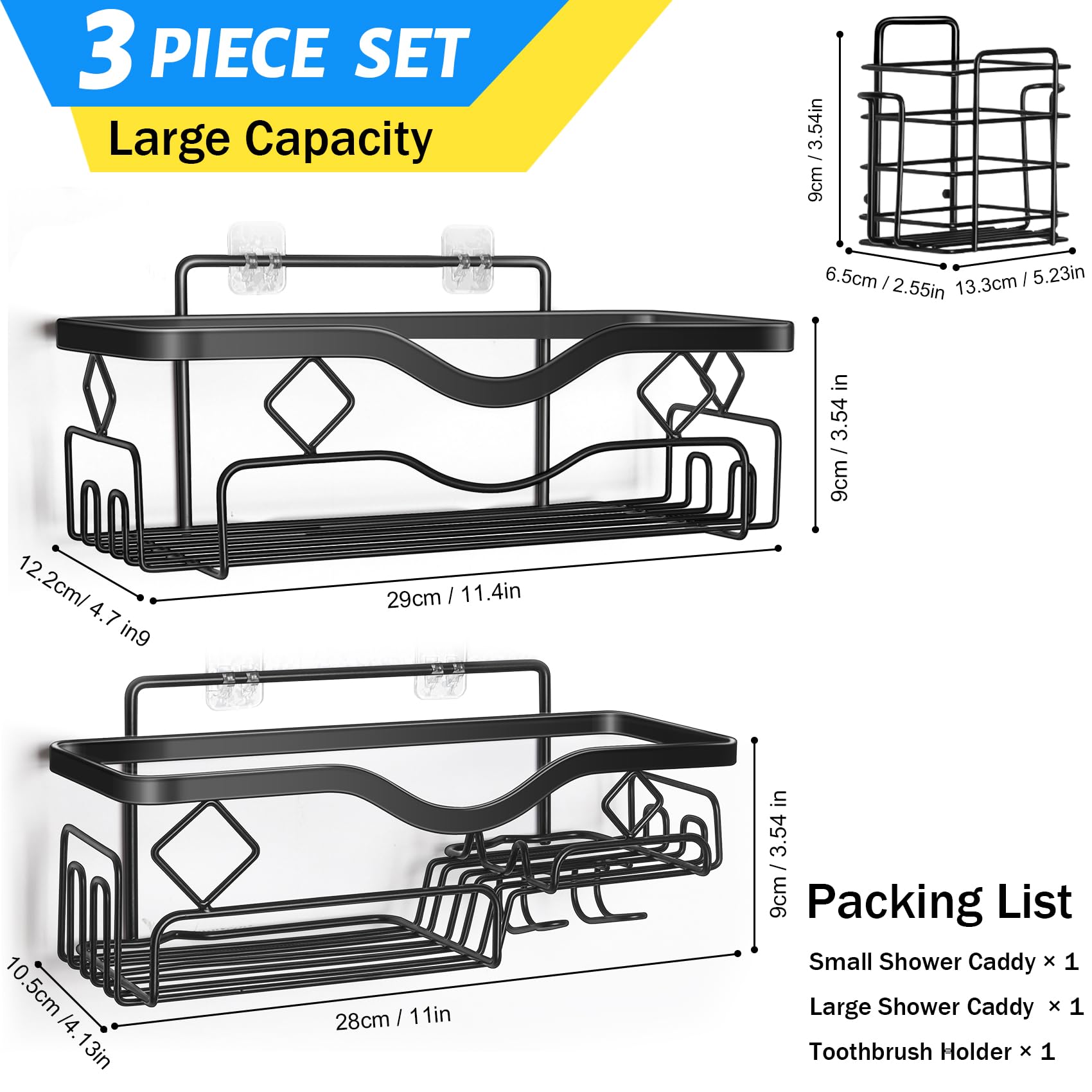 Étagère De Douche, Organiseur De Salle De Bain Sans Perçage, Support De Rangement Autocollant, étagère Murale Antirouille Pour - Bricolage
