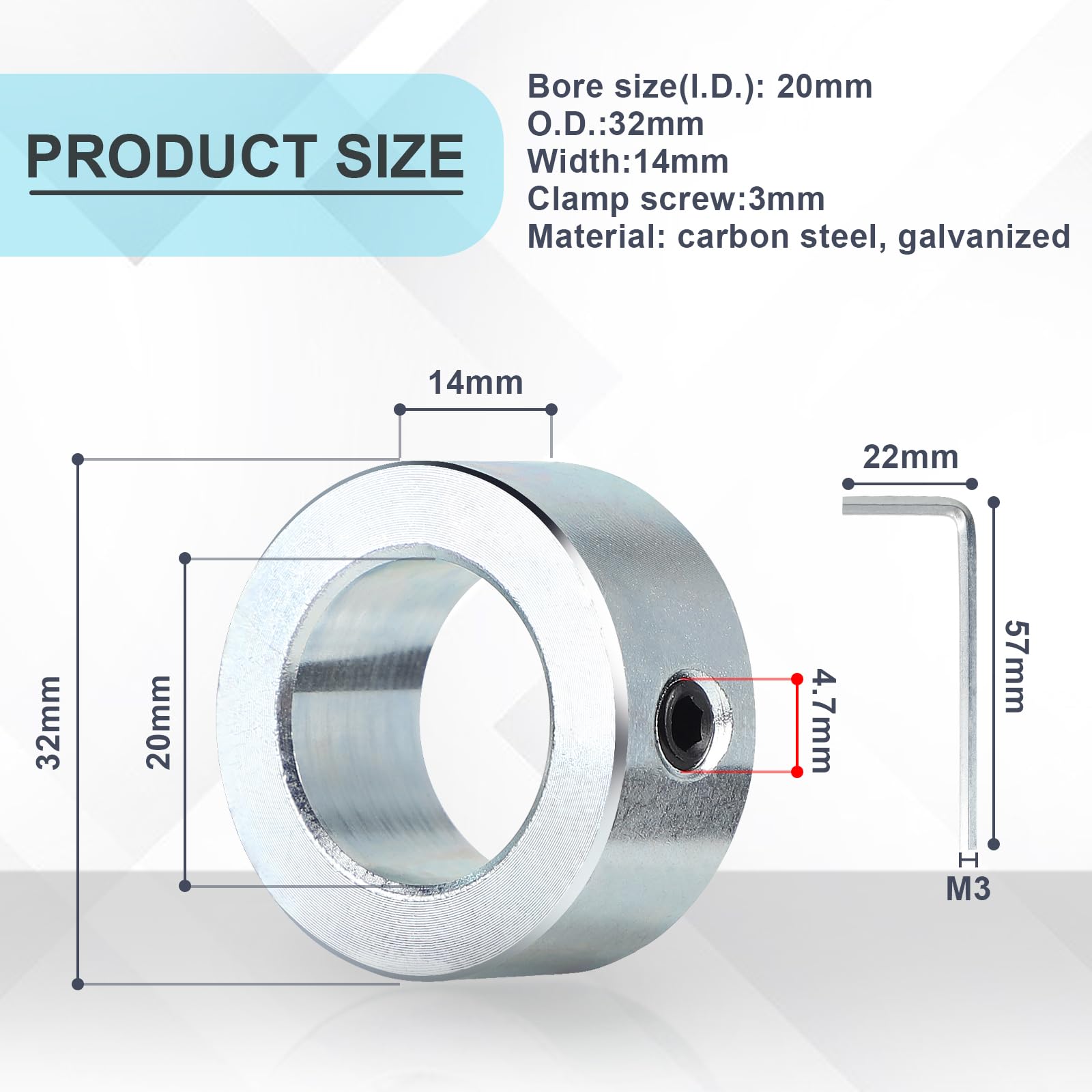 Collare Albero SBR20 In Alluminio - Morsetto Per Guide Lineari, Foro 20mm - Foto 4