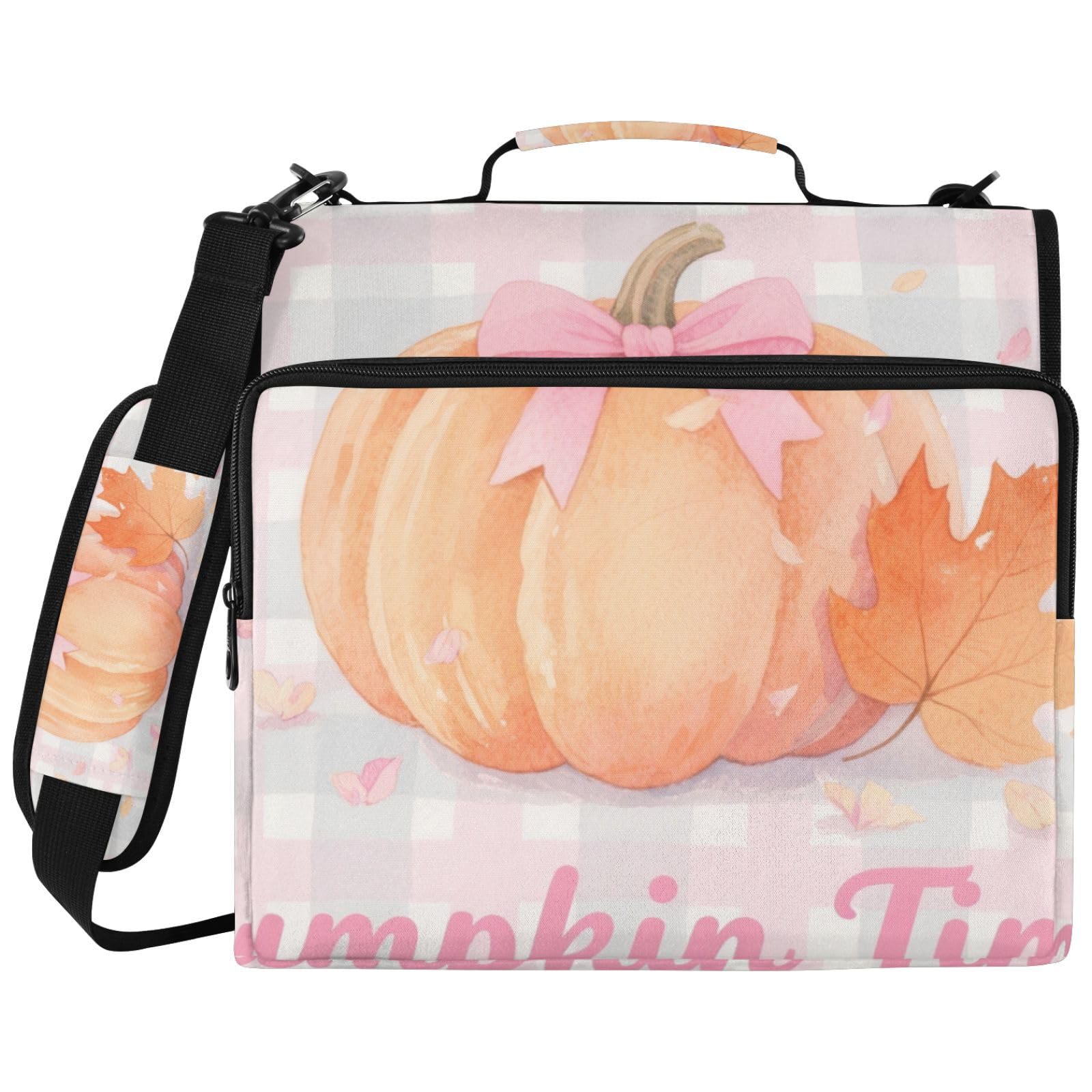 Pumpkin Time Autumn Art 3-Ringbuchtasche mit Reißverschluss