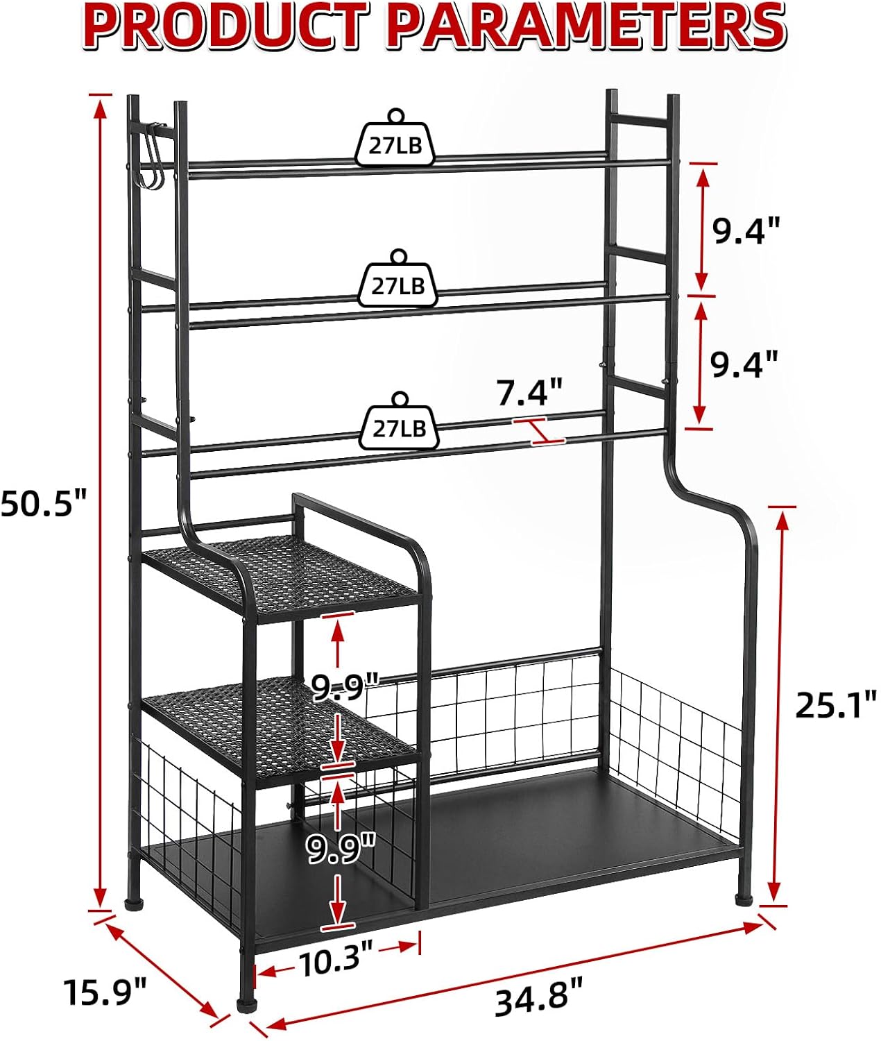 Disc Golf Storage Rack, Large Capacity Metal Organizer with Hooks for Sports Equipment, Holds 140+ Discs