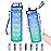 Enerbone 24 oz Water Bottle, Leakproof BPA & Toxic Free, Motivational Water Bottle with Times to Drink and Straw, Fitness Sports Water Bottle with Strap for Office, Gym, Outdoor Sports