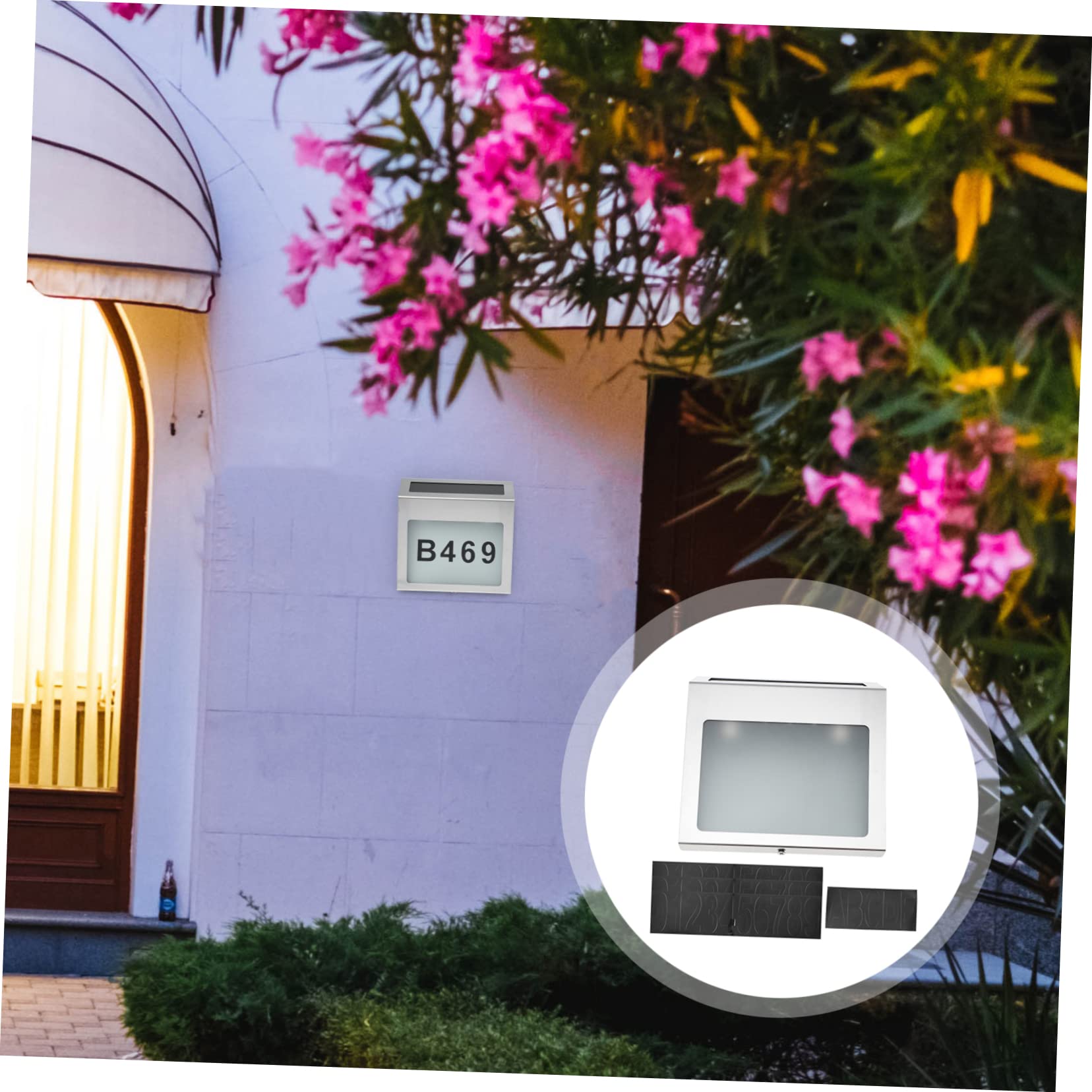 jojofuny Lampada Solare Per Numero Civico, Luce Solare Per Targa Porta, Set Di Luci Solari a Led Per Targa Porta, Durevole e Resistente Alle Intemperie, Ricarica Solare