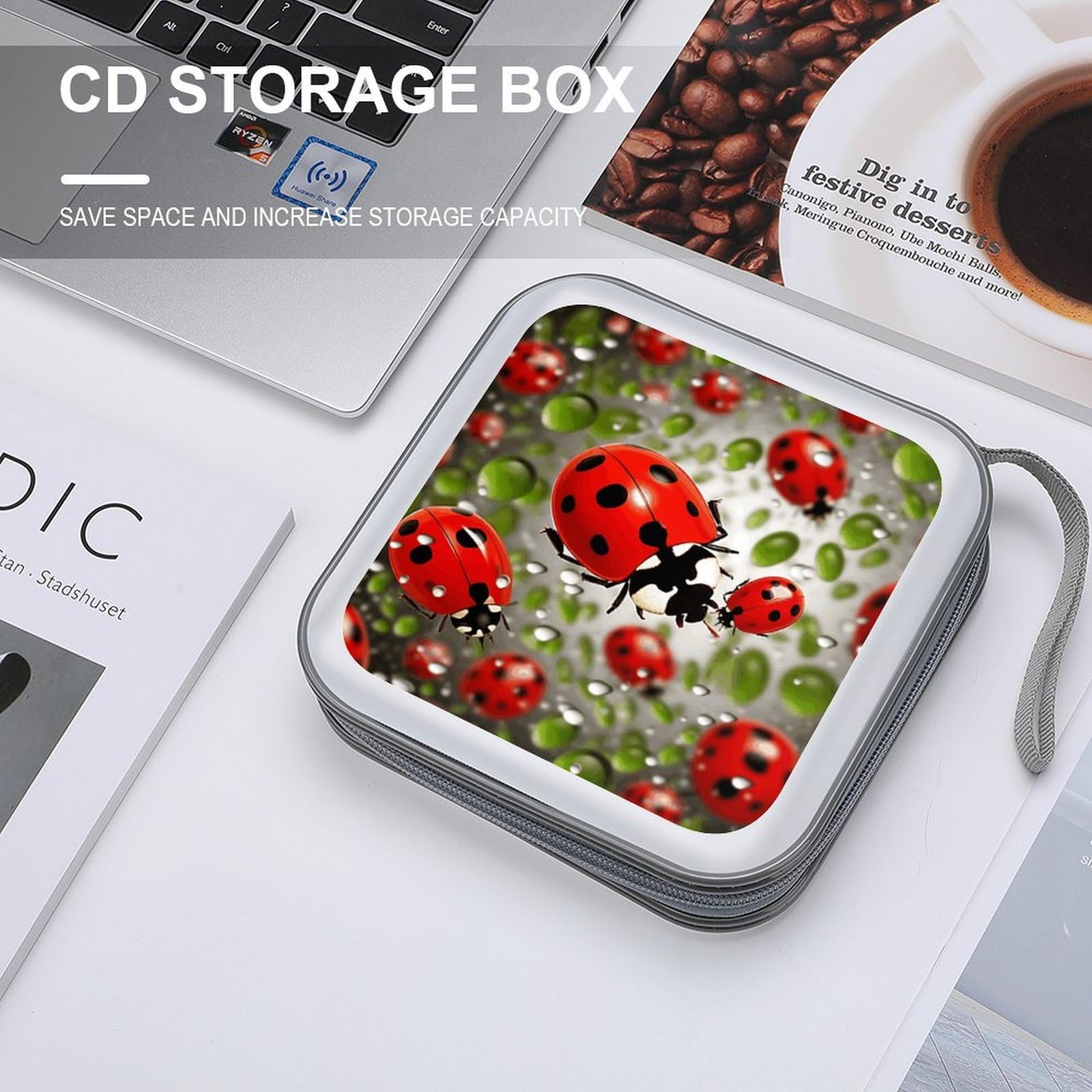 Amazon.com: VstaDank Ladybug CD Case 40 Capacity DVD Case with