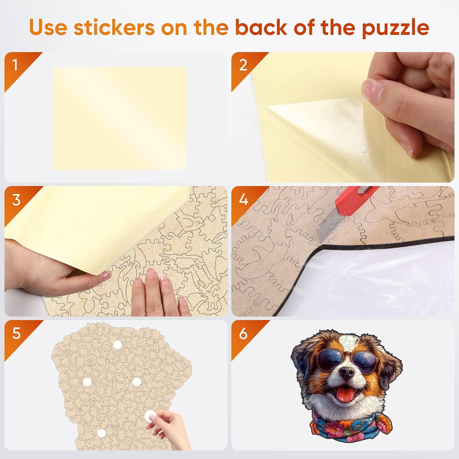 MYS A·U·R Dog Puzzles for Adults 500 Piece, Cool Collie Wooden Puzzles, Cute Puppy Animal Jigsaw Puzzle Creative Birthday Gifts for Kids, Family Game 16.7 * 16.9in