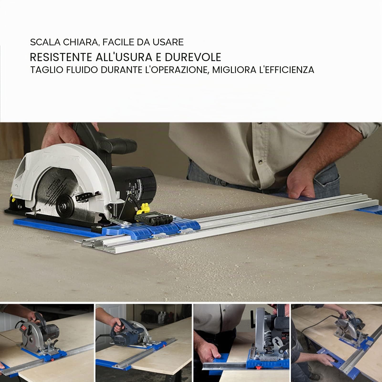 Binario di Guida per Circolare in Lega di Alluminio, Binario per Circolare Multifunzionale Binario di Guida Per Taglio Per La Lavorazione del Legno, Scala Precisa e Design di Bloccaggio per Falegname