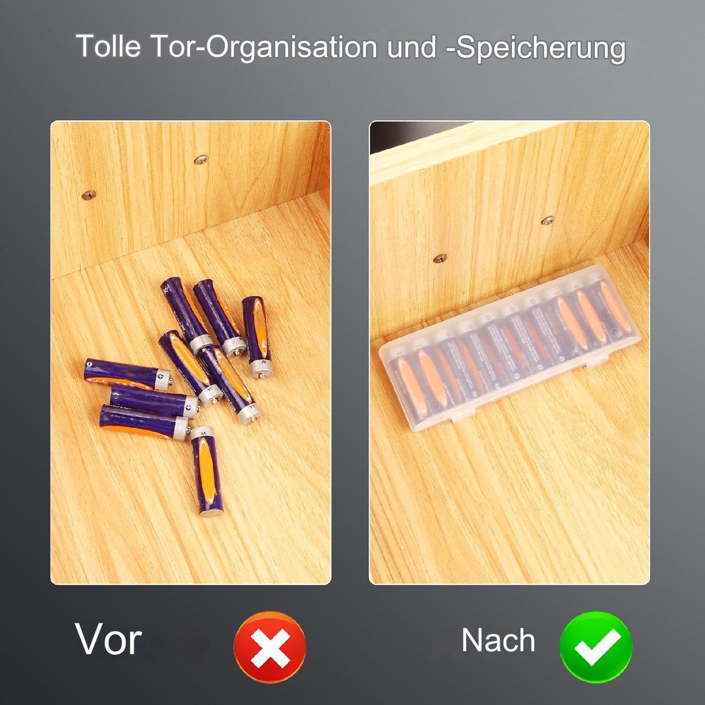 Custodia Compatta Per 10 Batterie AA – Organizer Portatile, Protezione Da Cortocircuiti, Per Casa, Viaggi E Ufficio - 3