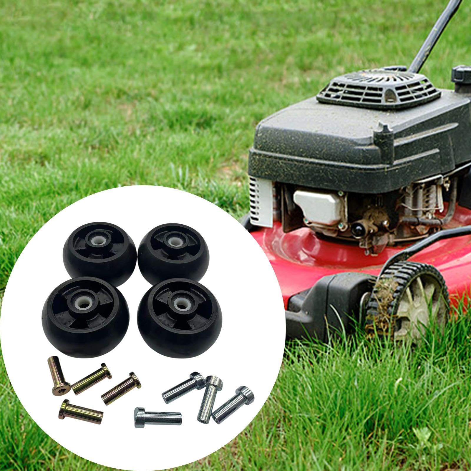 4 Piezas Rueda de Calibrador para Cortacésped Accesorio de Repuesto Kit AM125172 Instalación Fácil Material de PP Adecuado para Tractor de Césped