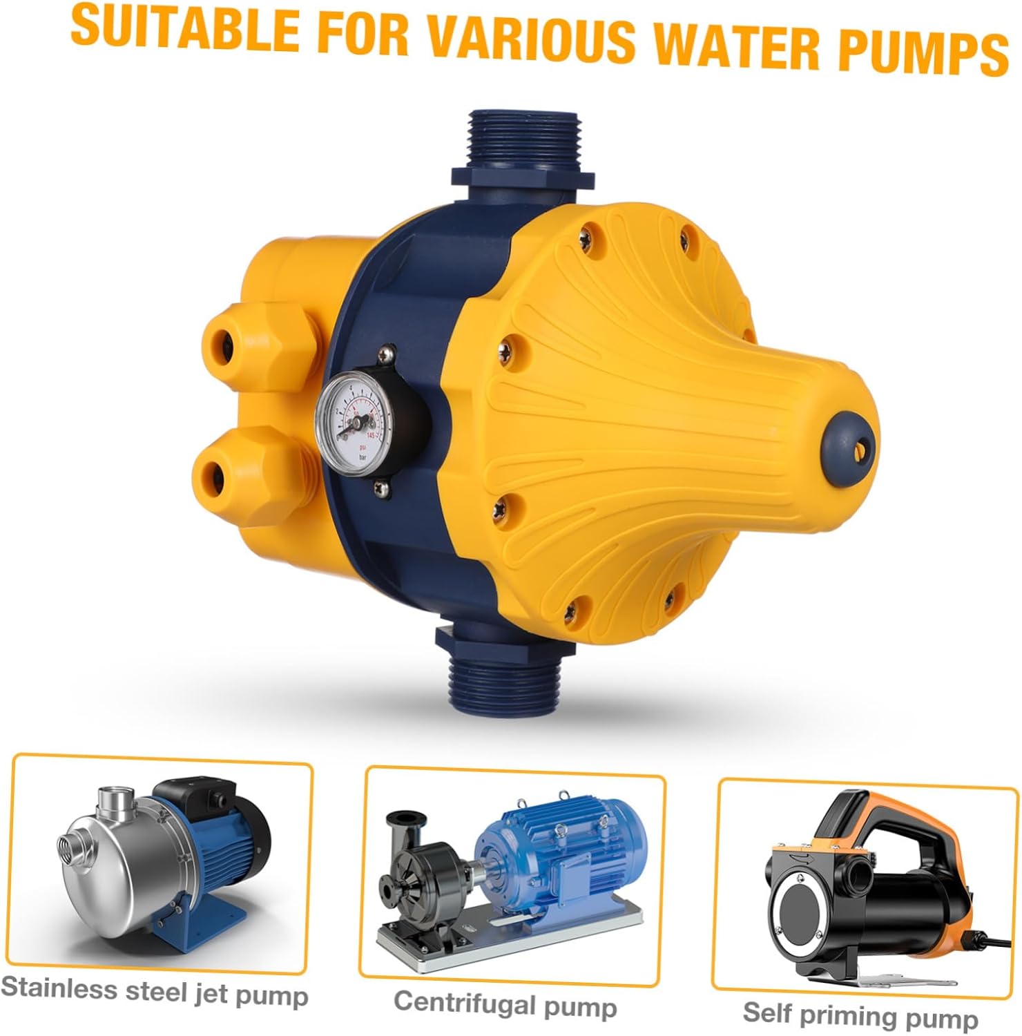 110v Water Pump Controller Intelligent Automatic Pressure Regulator for Irrigation Systems Easy Installation Compatible Jet Garden and Centrifugal Pumps