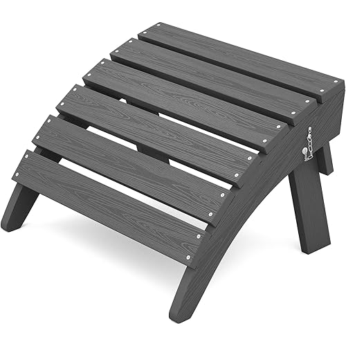 KINGYES Folding Adirondack Ottoman for Adirondack Chair, Grey