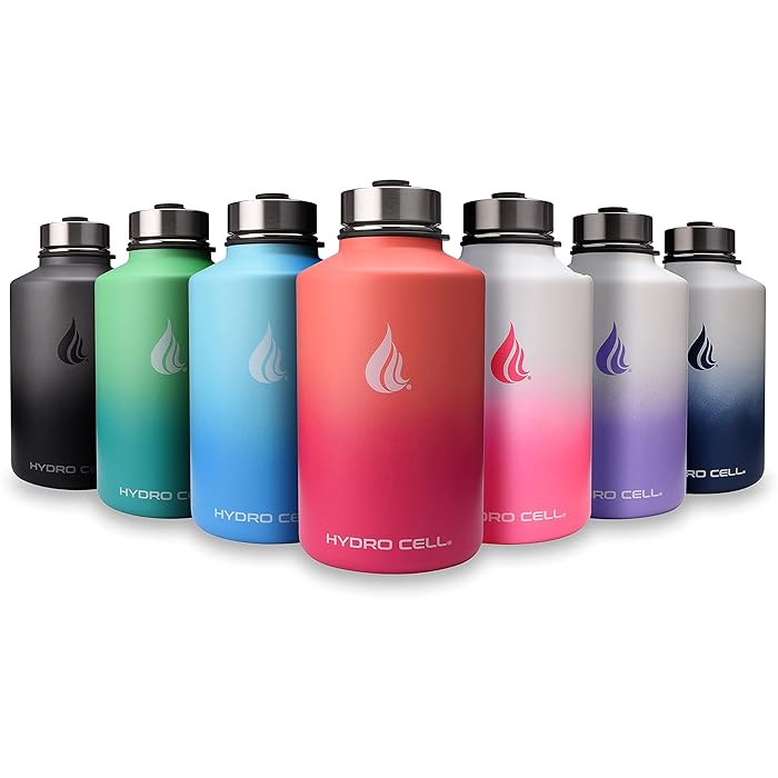 Buy HYDRO CELL Stainless Steel Water Bottle w/ Straw & Wide Mouth Lids