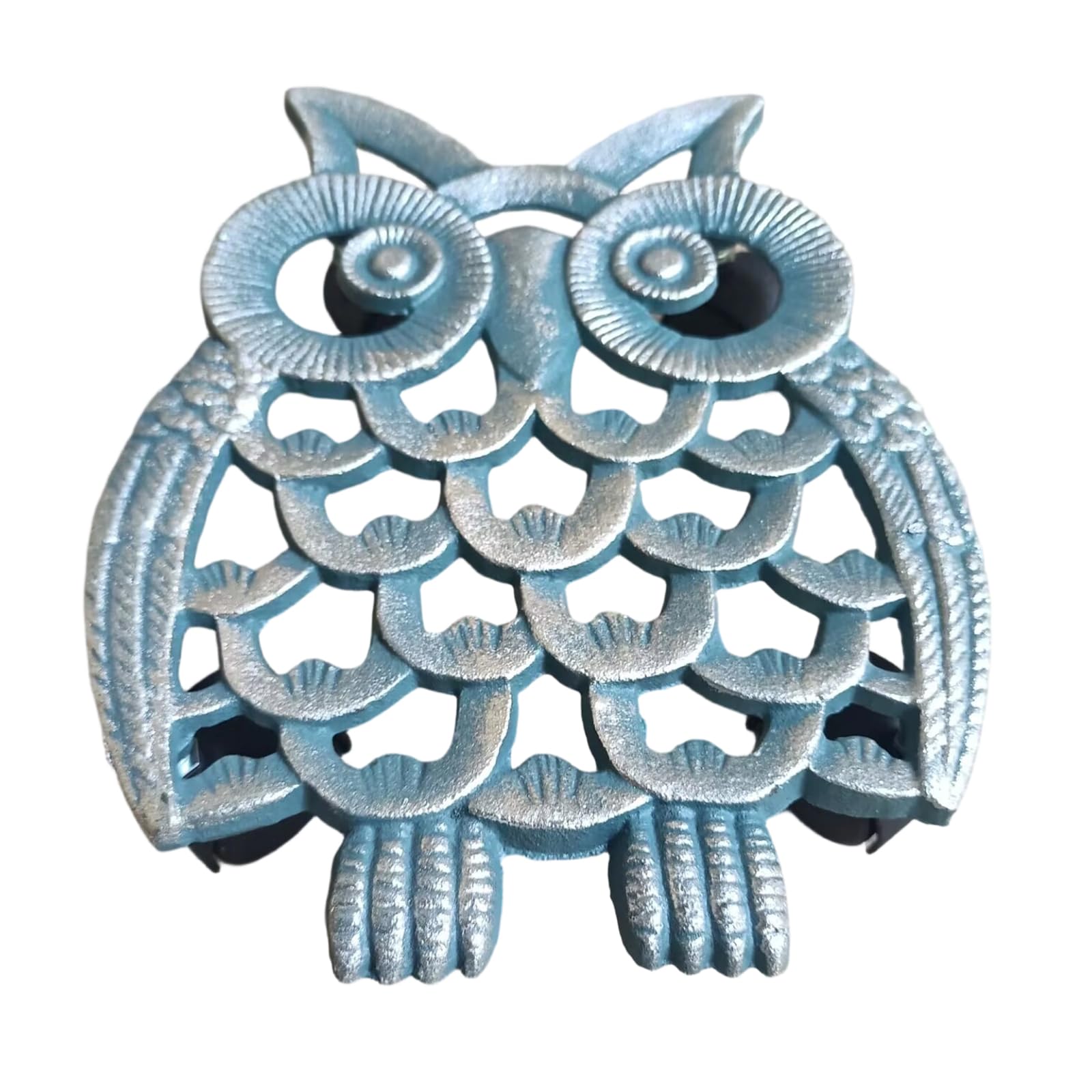 Ekoama Cast Irons Owl Plant Stand Flower Pots Holder Movable Plant Tray For Indoor And Outdoor Use Moving Heavy Pots Easily