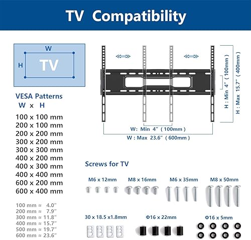 Miniatura 8 de Rfiver Carrito de TV móvil con ruedas, soporte de TV de 32 a 80 pulgadas para pantallas curvas planas LCD LED OLED, soporte de TV de altura