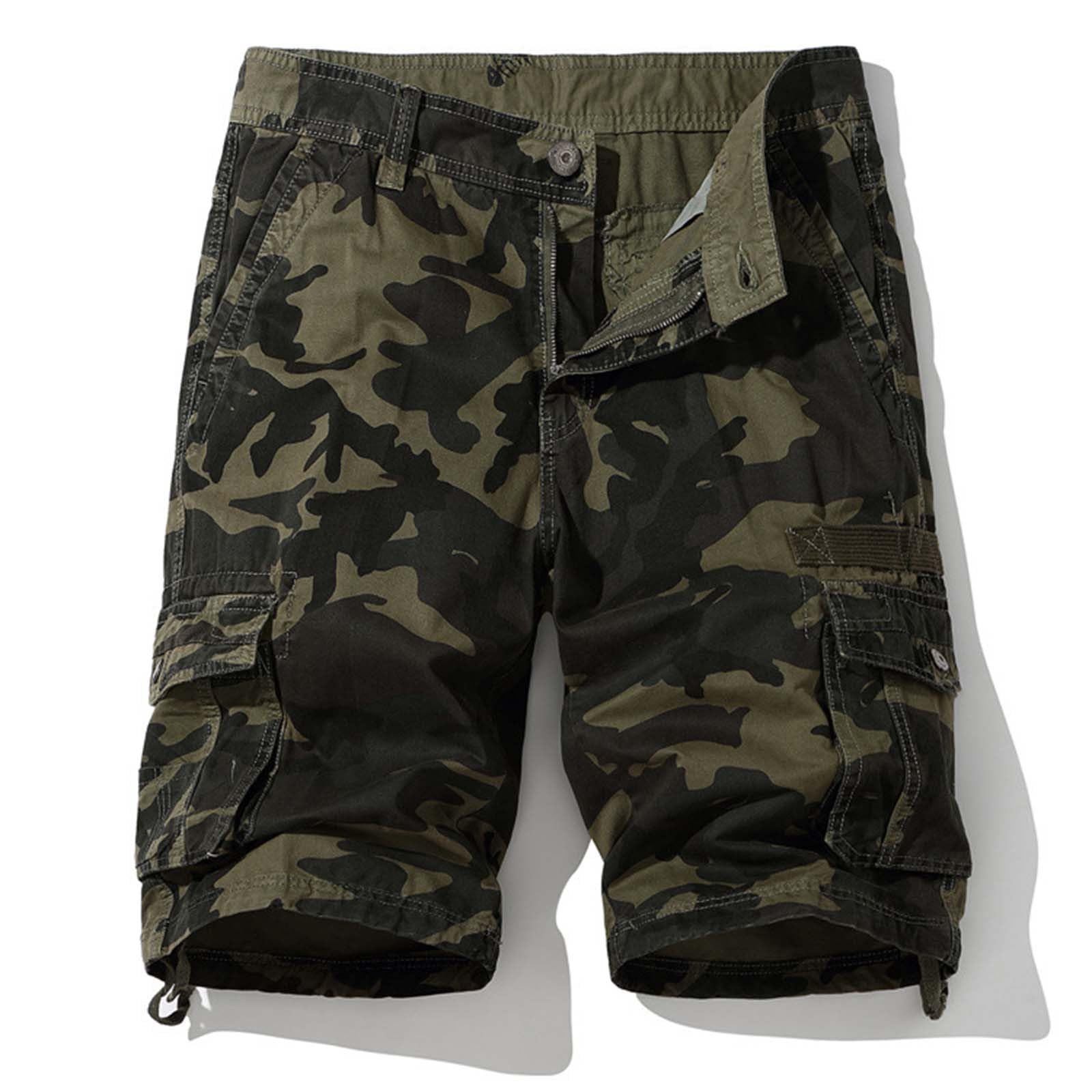 Pantalones cortos cargo de camuflaje para hombre, pantalones cortos de trabajo de camuflaje para hombre, pantalones tácticos retro para exteriores, pantalones cortos casuales de verano, senderismo