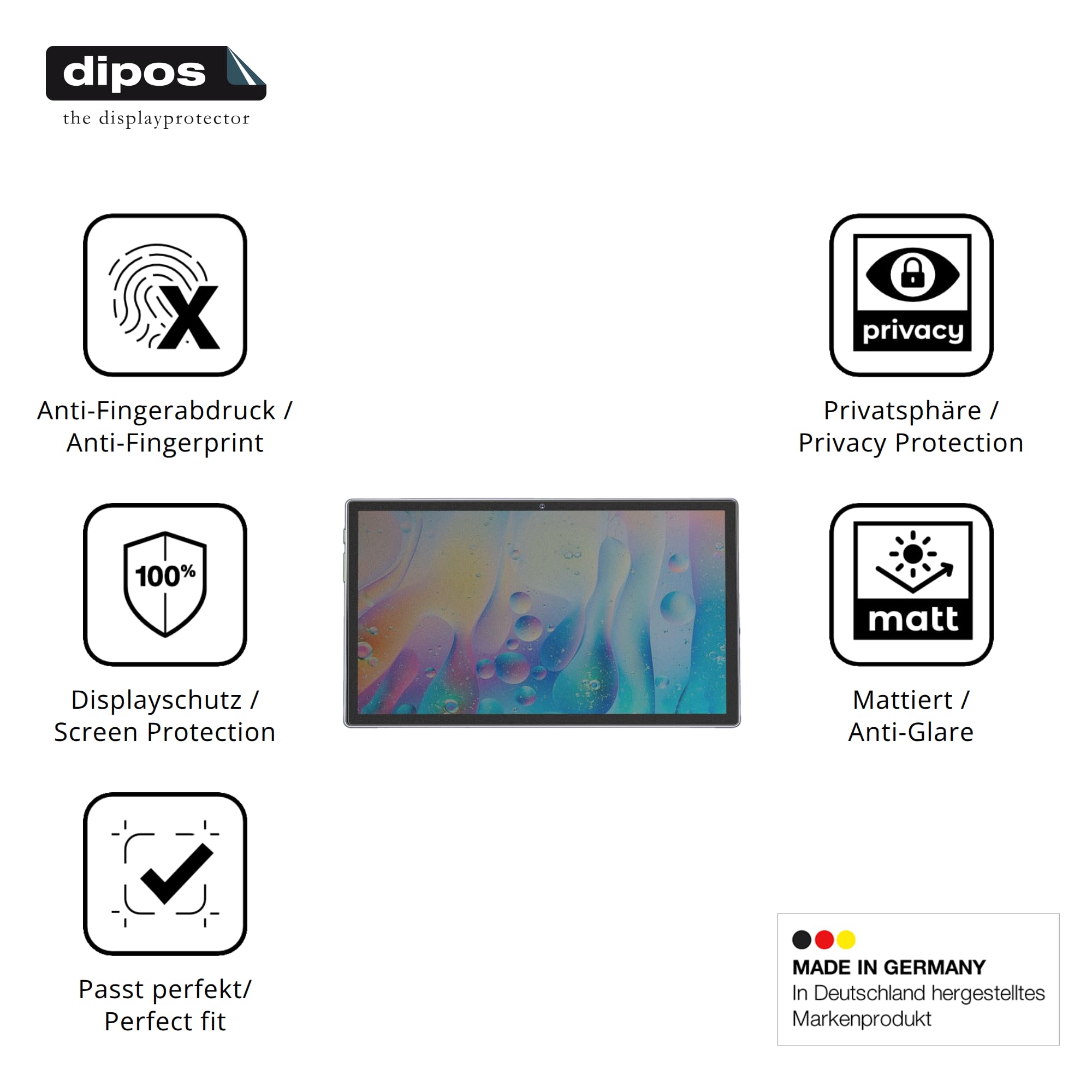 dipos Protector de Pantalla Antiespía para ZIOVO A9 | Película protectora mate, filtro de privacidad 4 vías, ajuste perfecto, antiarañazos, sin burbujas, autoadhesivo