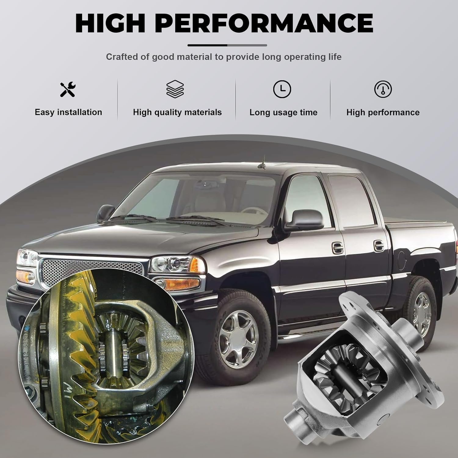 Rear differential Open Loaded Carrier Case for Escalade S10 Silverado Tahoe Trailblazer Sierra Yukon 8.5" 8.6" 30 spline 10 Bolt - 2.73-5.13Ratios Limited Slip Locker with Bearing LM603049 L