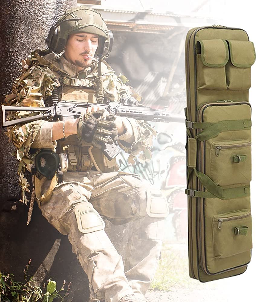 Étui tactique pour pistolet et double fusil long avec rembourrage 600D