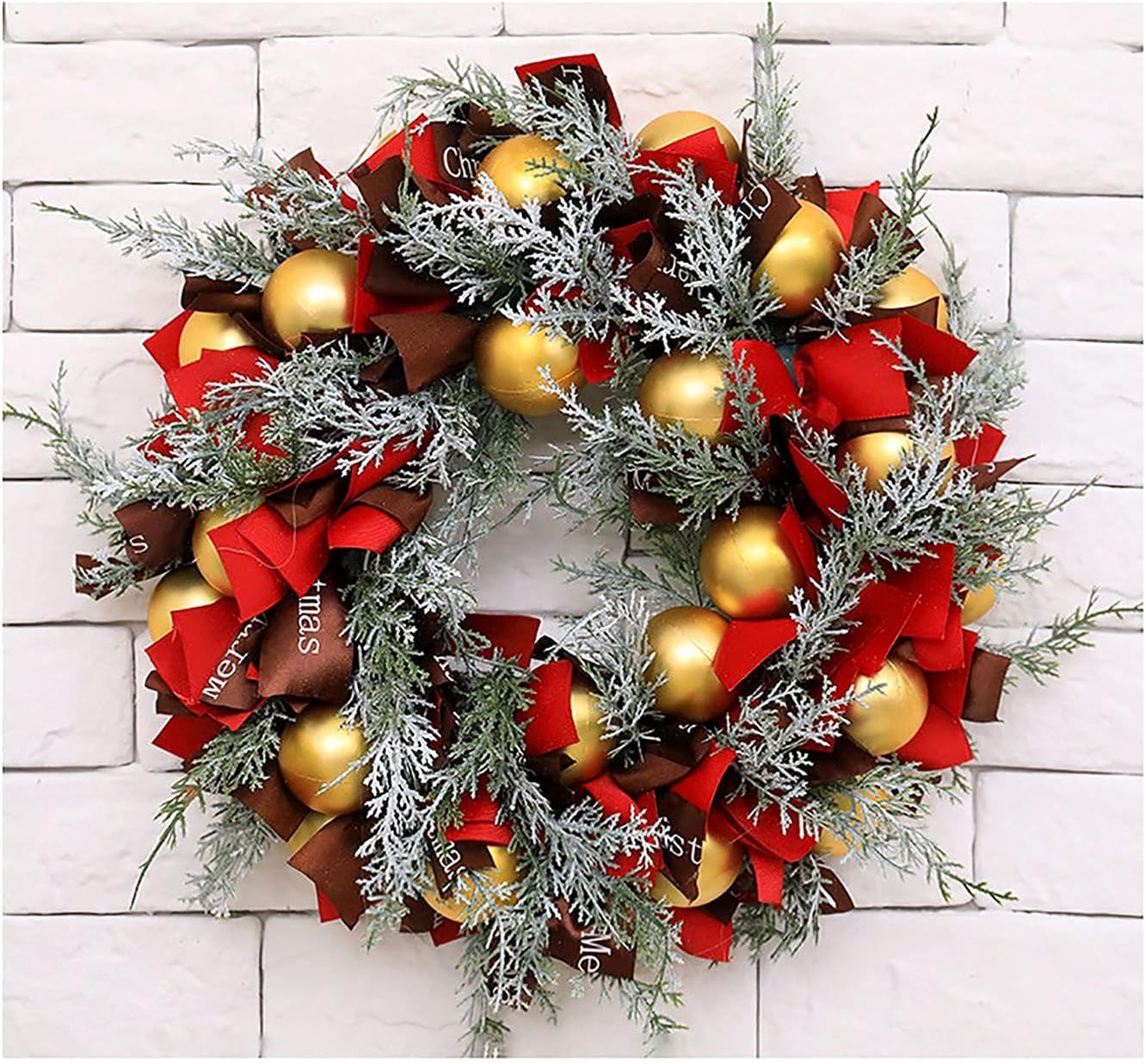 Couronnes de Noël à suspendre lot de 2 accessoires porte sans perçage