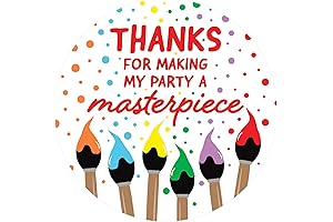 Art Birthday Party Thank You Labels - Paint and Party - 1.75...