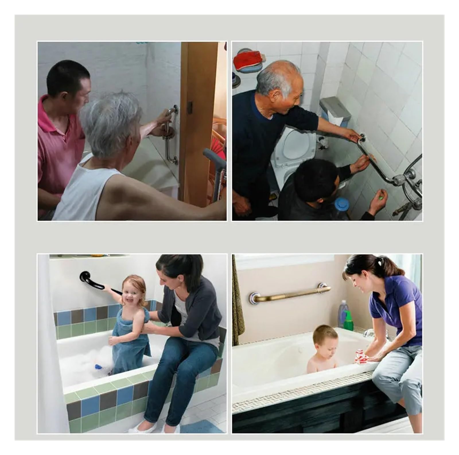 Barras de Apoyo de Aluminio para bañera, pasamanos, asa de baño para Personas Mayores, reposabrazos, Seguridad y Accesorios, toallero para Inodoro para Personas Mayores y discapaci