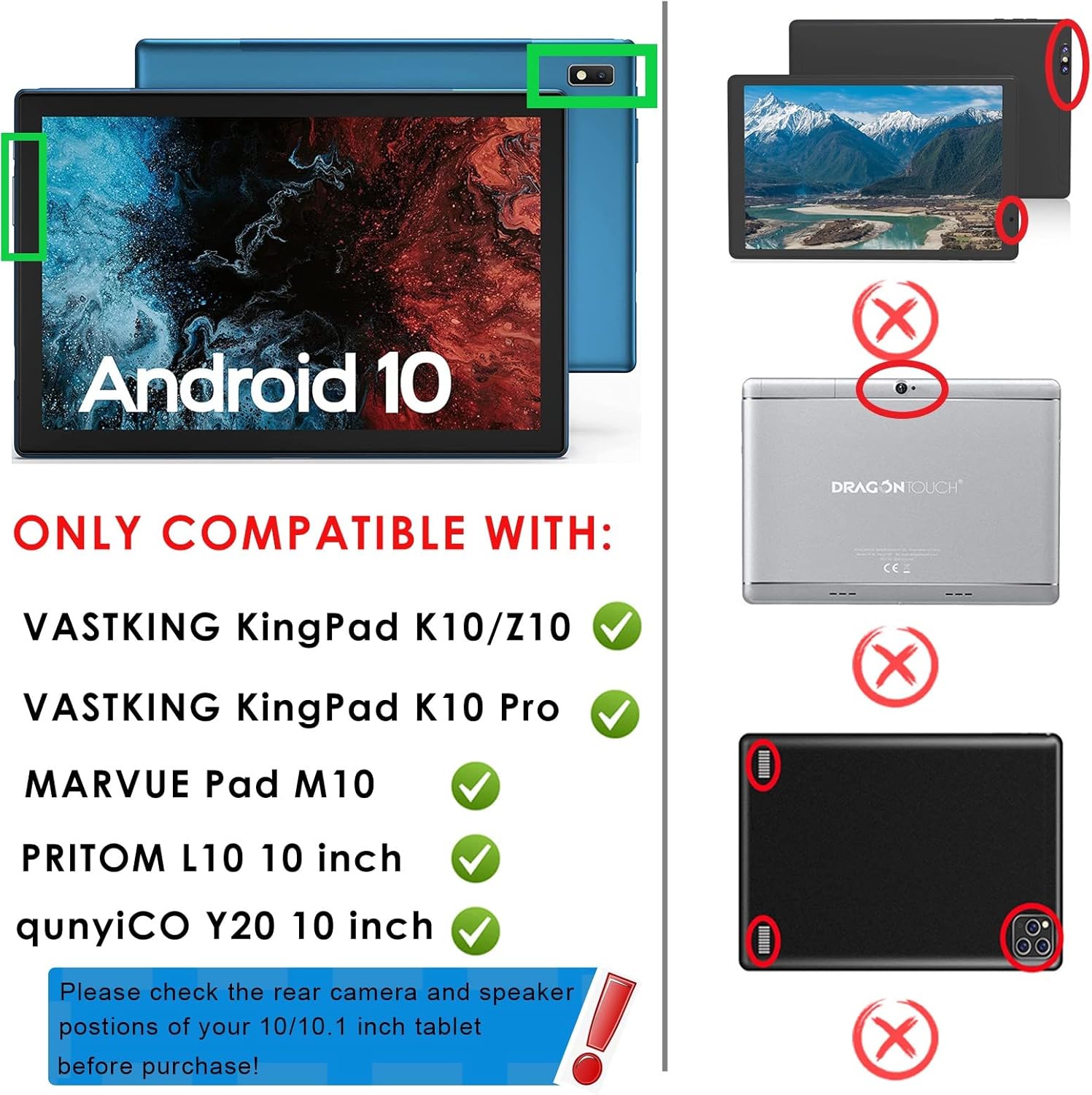 DETUOSI Case for VASTKING KingPad K10/Z10 with Jamaica Ubuy