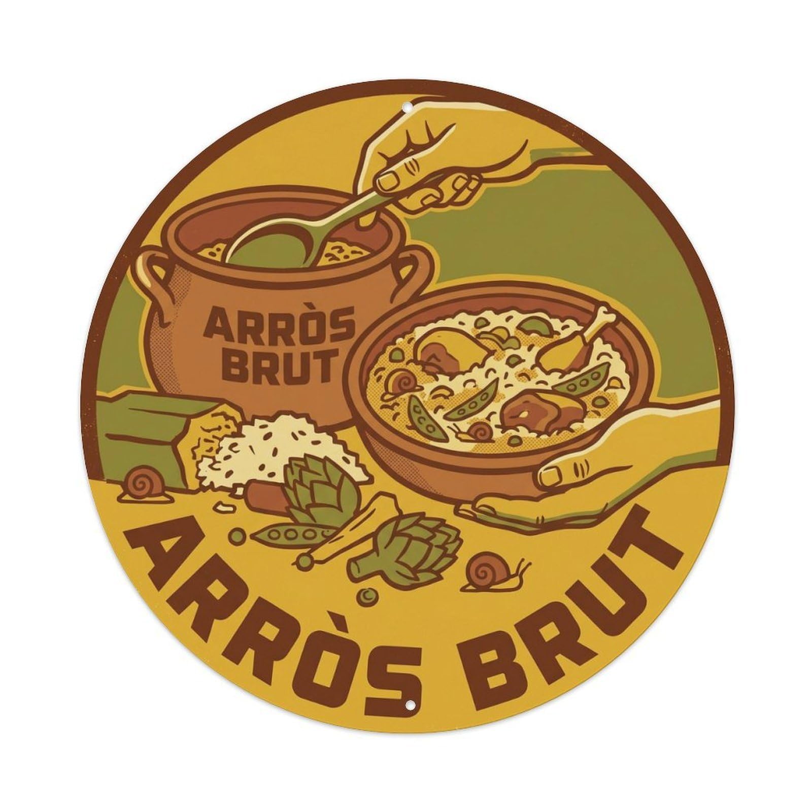Mallorca Arros Brut Local Cuisine Travel Island Metal Tin Sign