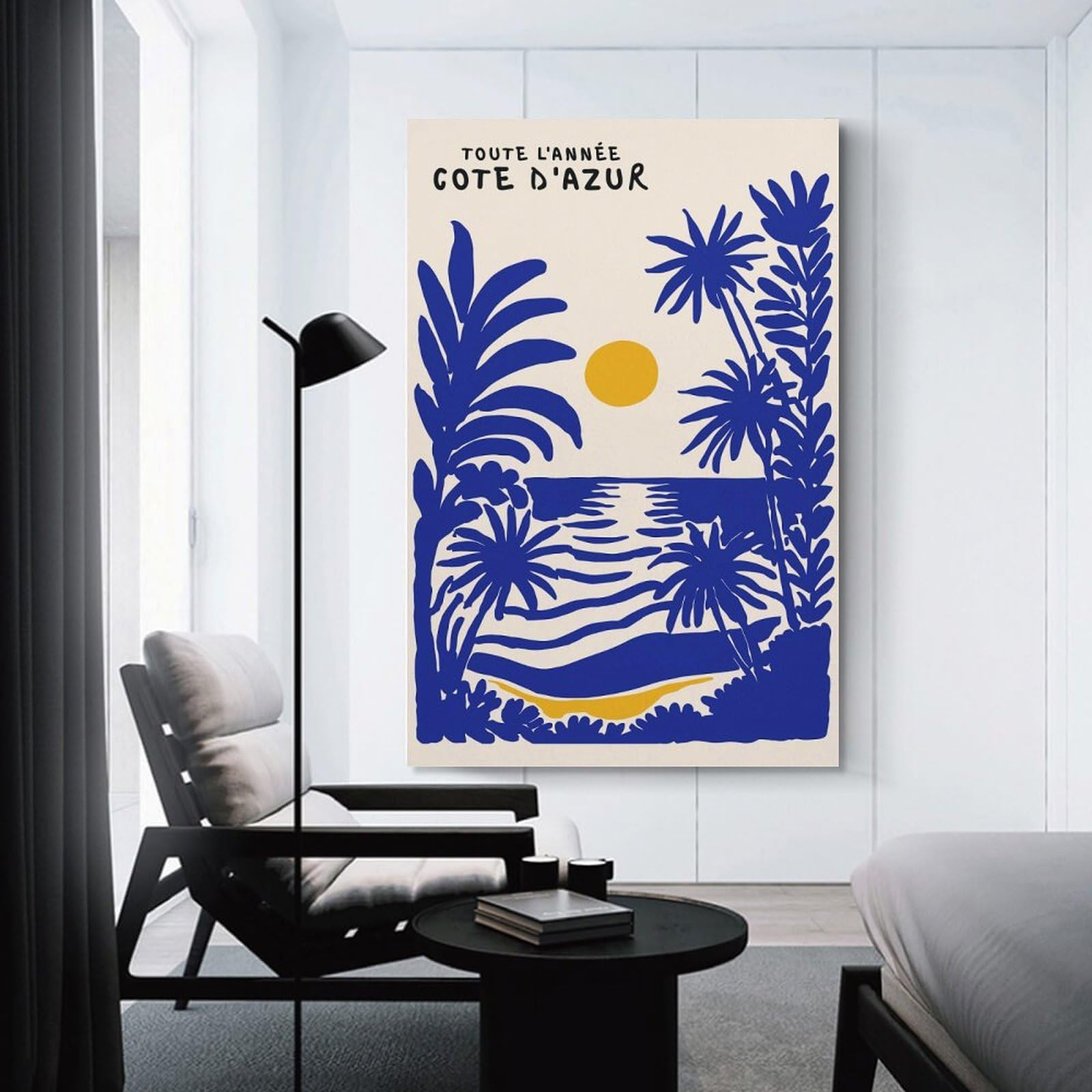 Junmoney Cote DAzur Travel Canvas Wall Art, 20x30inch(50x75cm), for Entrance Walls, Hall Decor Or Foyers, Wall Decor to Refresh Empty Corners