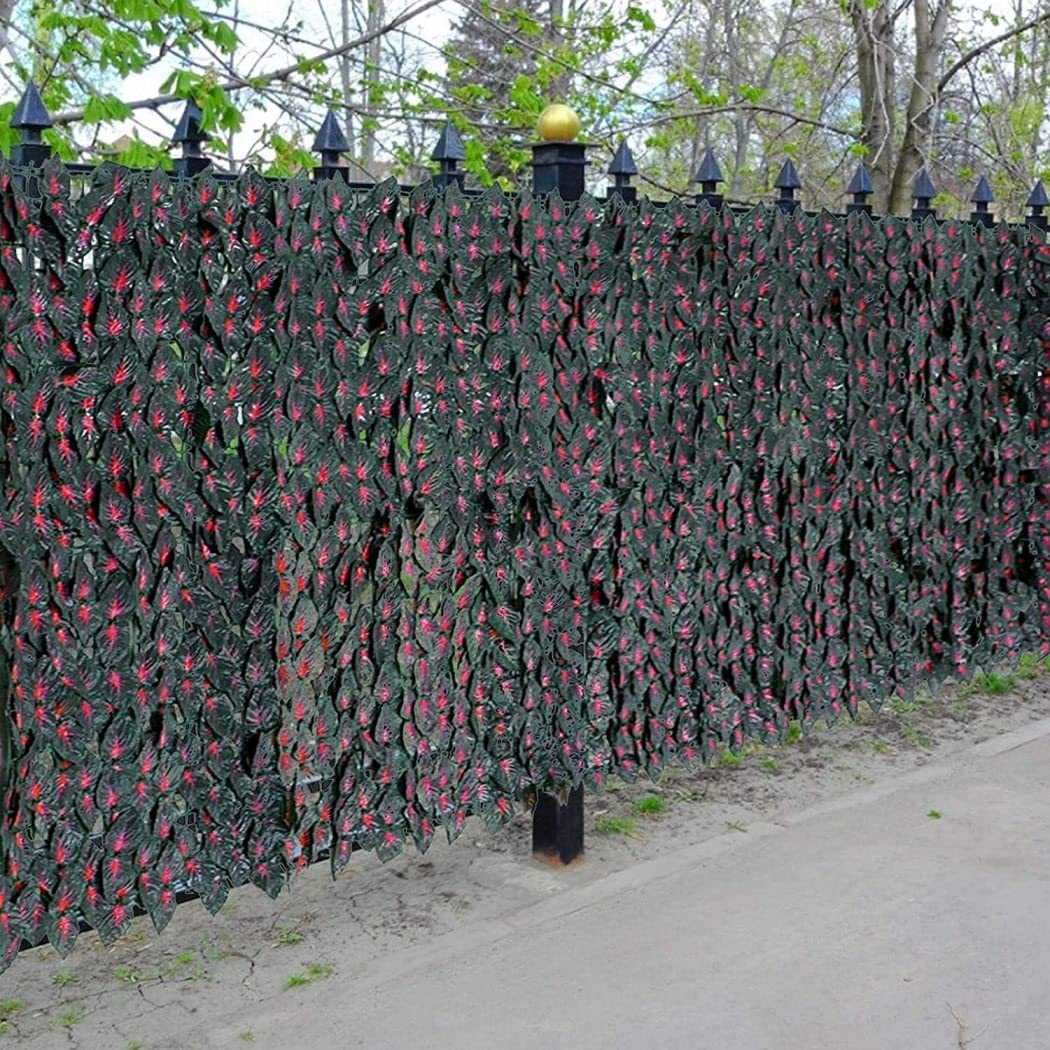 Knstlicher Efeu-Sichtschutzzaun Fr Gartenterrassen, Maschendraht, Wind-  Und UV-Schutz, Zaunabdeckung Mit Kabelbindern,Lila,100x500cm39x196inch : ...