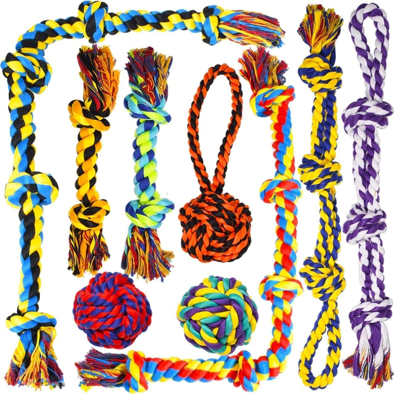 Dog Trust Large Dog Chew Toys Tough for Aggressive Chewers Large Breed Heavy Duty Dog Rope Toys Kit for Medium Dogs 5 Knots Indestructible Cotton Puppy Teething Tug (Aggressive Chewer Combo) (B0BXWW7KCQ) Amazon Price History, Amazon Price Tracker