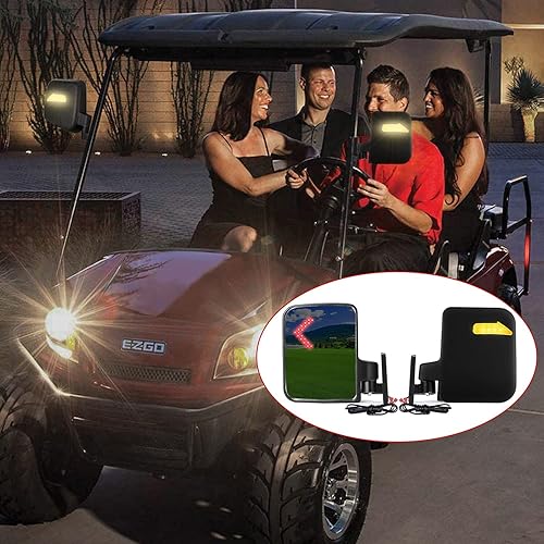 Miniatura 7 de Espejo universal para carrito de golf, espejos laterales para carrito de golf, espejos retrovisores para Club Car EZGO Yamaha UVT AVT Espejos