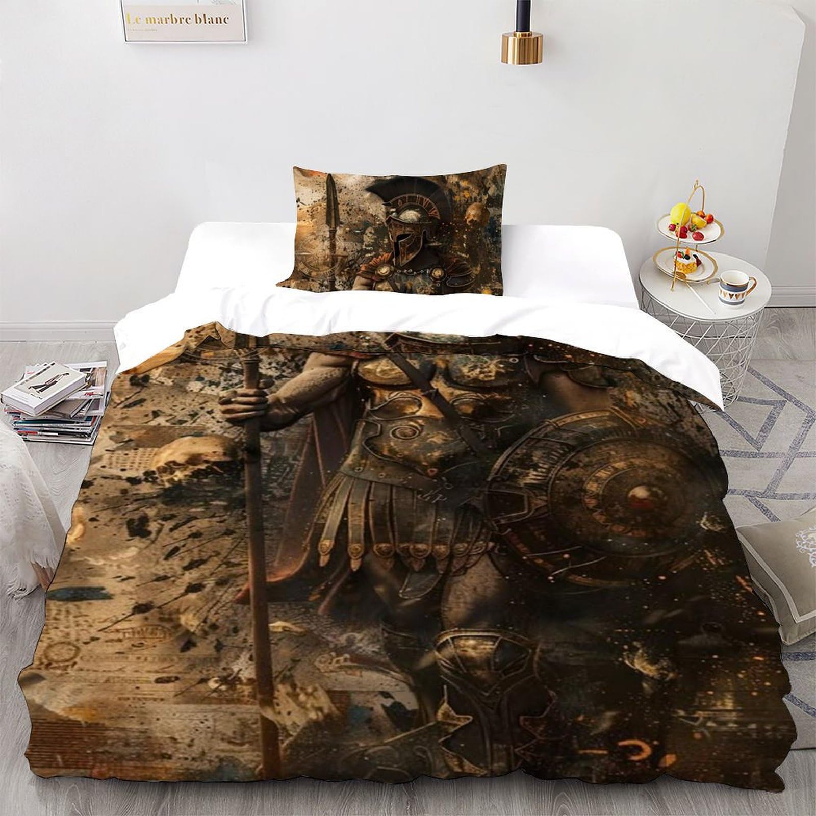 Housse de couette soldats anti-plis literie enfant microfibre douce 135x200cm lavable