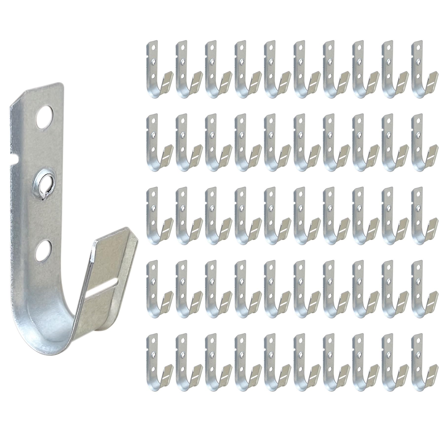 Cable Support J Hook 3/4" Heavy Duty Metal Wire Supporting J-Hook Hangers for Attaching Wall Mounting to Vertical Surfaces (50 Pack)