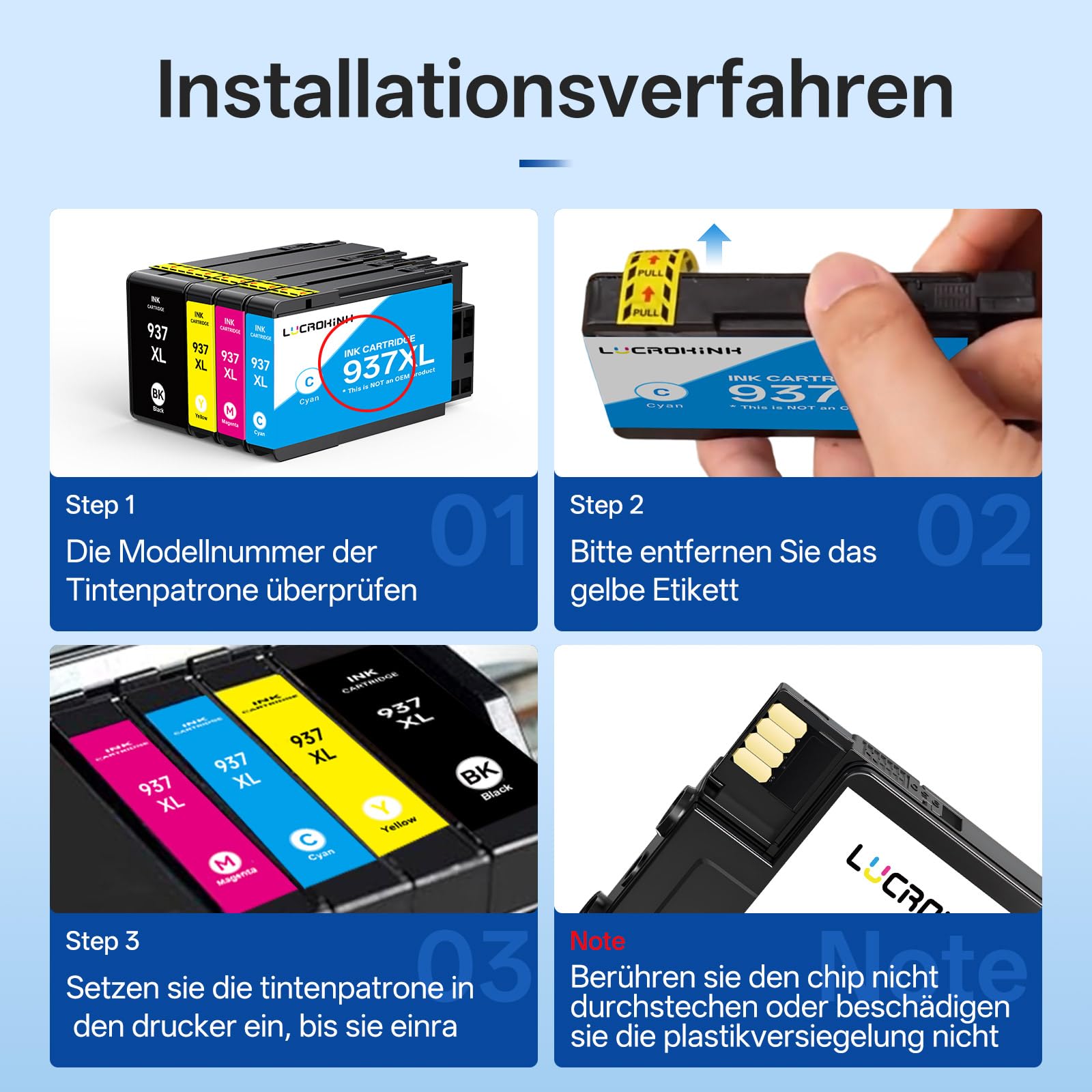 937XL - Cartuchos de tinta compatibles con HP 937XL, 4 unidades, compatibles con HP OfficeJet Pro 9110b 9117b 9120b 9130b 9730 9720 9110e 9120e 9122e 9125e 9130e 9132e 9135e 9730e 9722e Impresora 0e