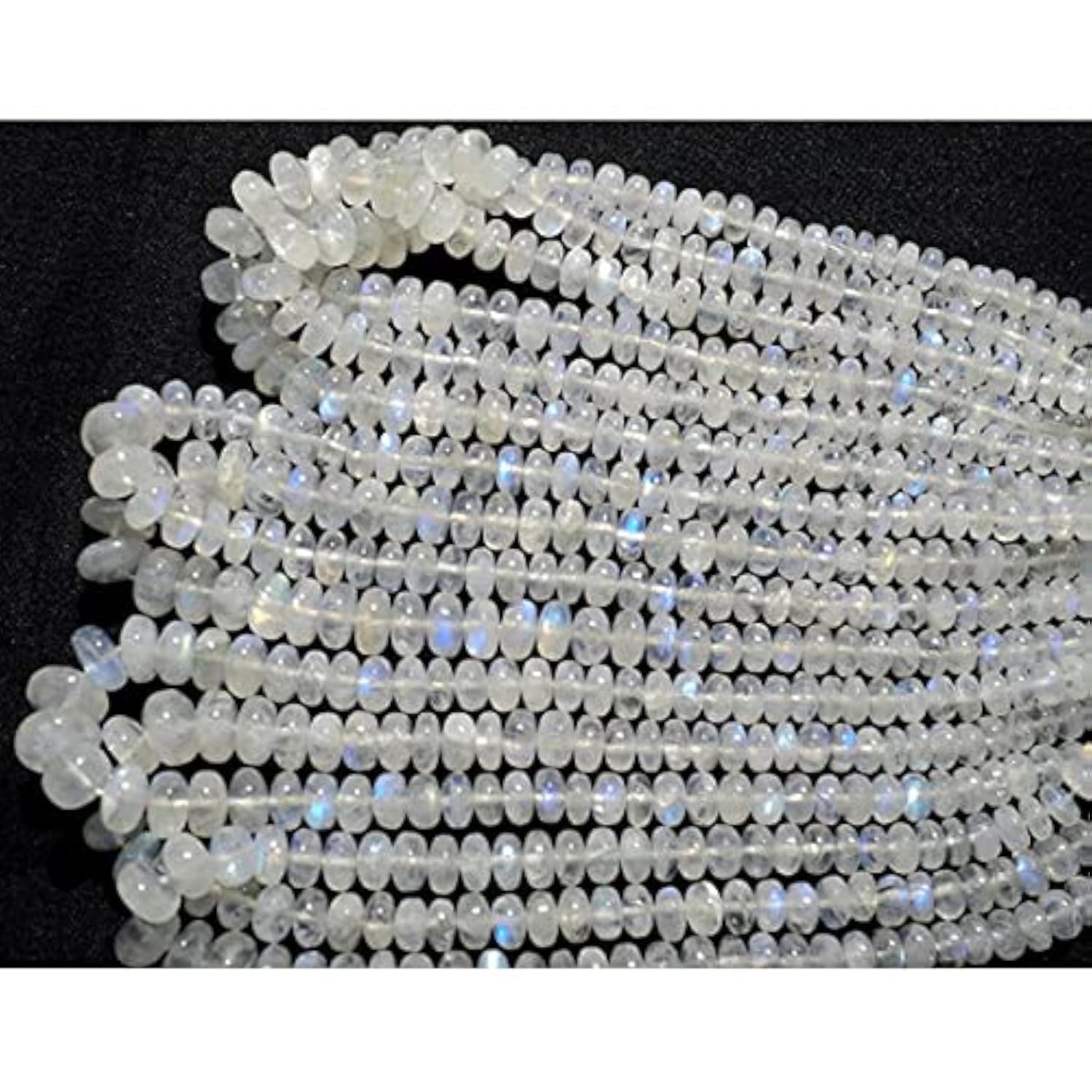 Pierre de lune arc-en-ciel en fil de 7 inches, des perles rondelles pour vos bijoux d'été