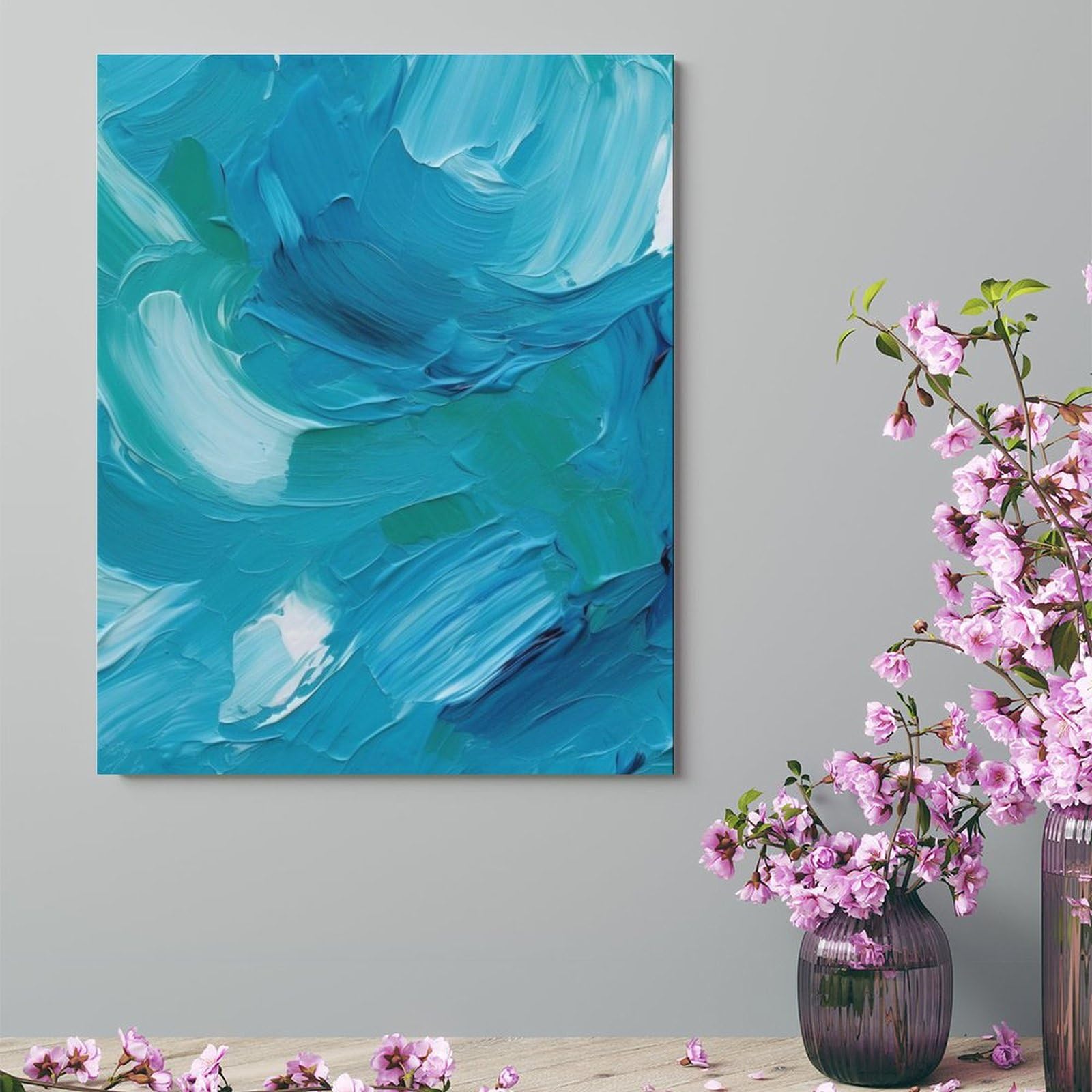 【F4号】good blue(spelling) 油絵 oil painting F4号】good blue(spelling) 油絵 oil painting