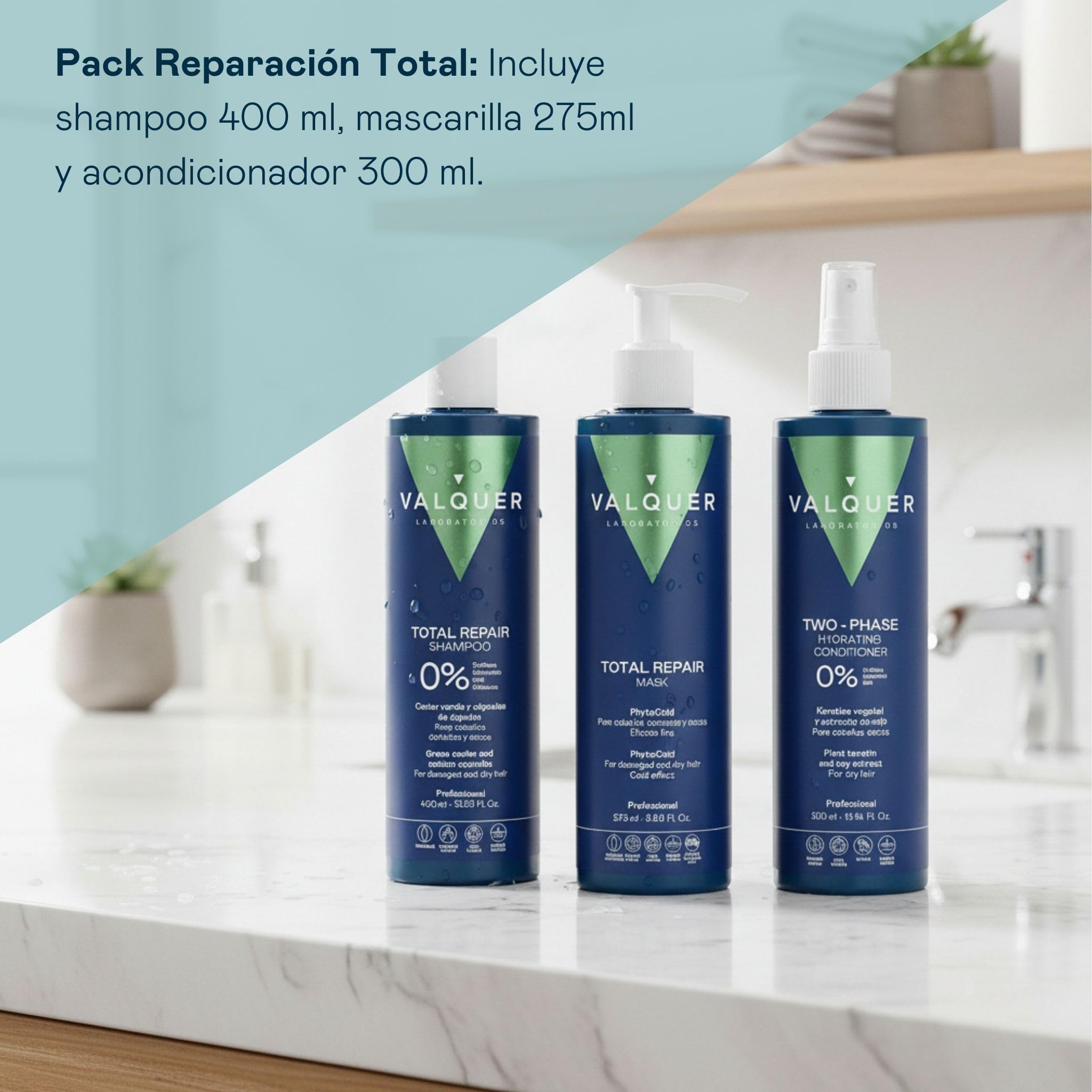Valquer Pack Total Repair | Champú, Mascarilla y Acondicionador