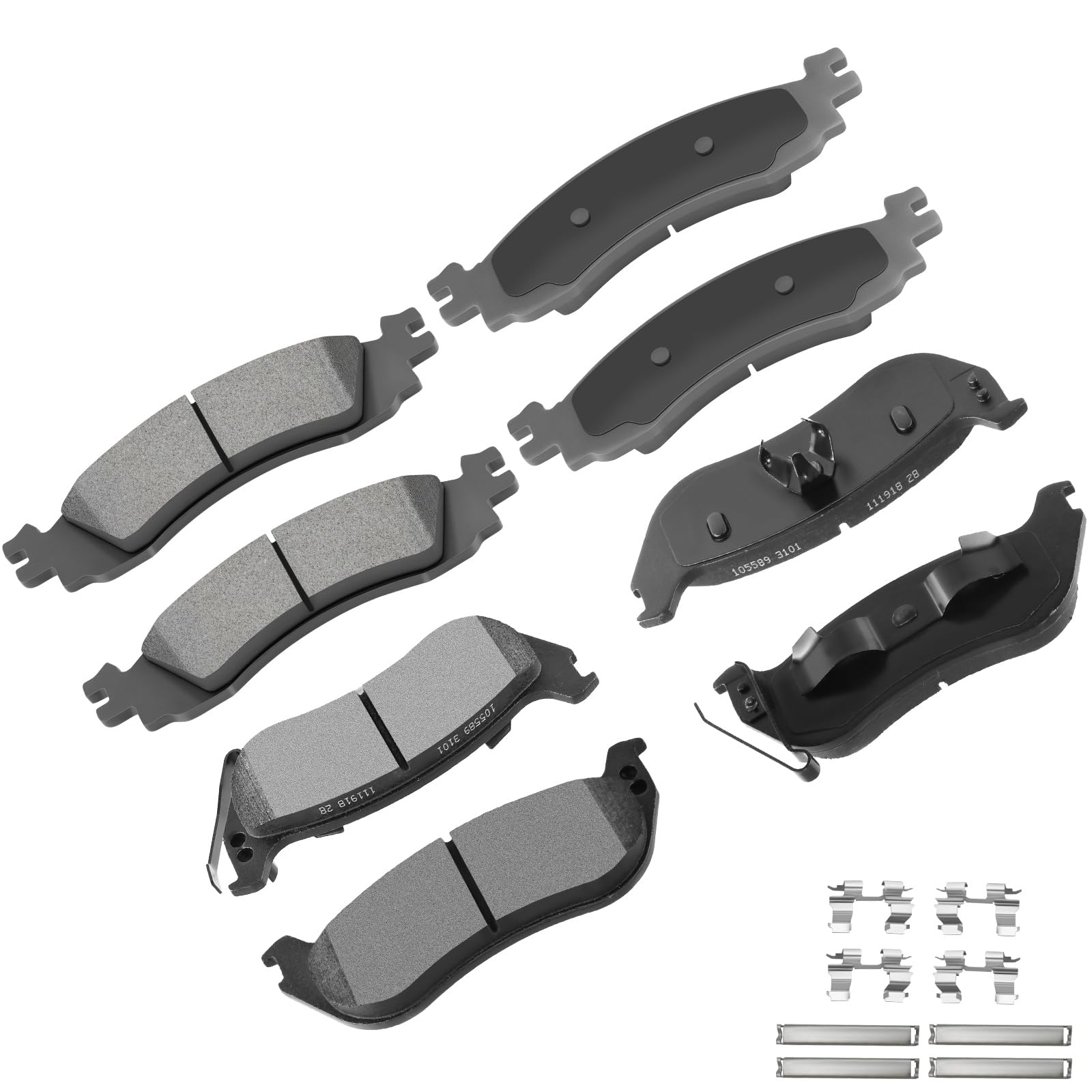 cciyu D1158 D1109 Front Rear Ceramic Brake Pads Kits 8pcs fit For 2006-2010 For Ford Explorer,2007-2010 For Ford Explorer Sport Trac,2006-2010 For Mercury Mountaineer