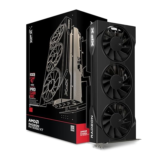 XFX Swift AMD Radeon RX 9060 XT OC Triple Fan Gaming Edition with 16GB GDDR6 HDMI 2xDP, AMD RDNA 4 RX 9060XT RX-96TS316BA