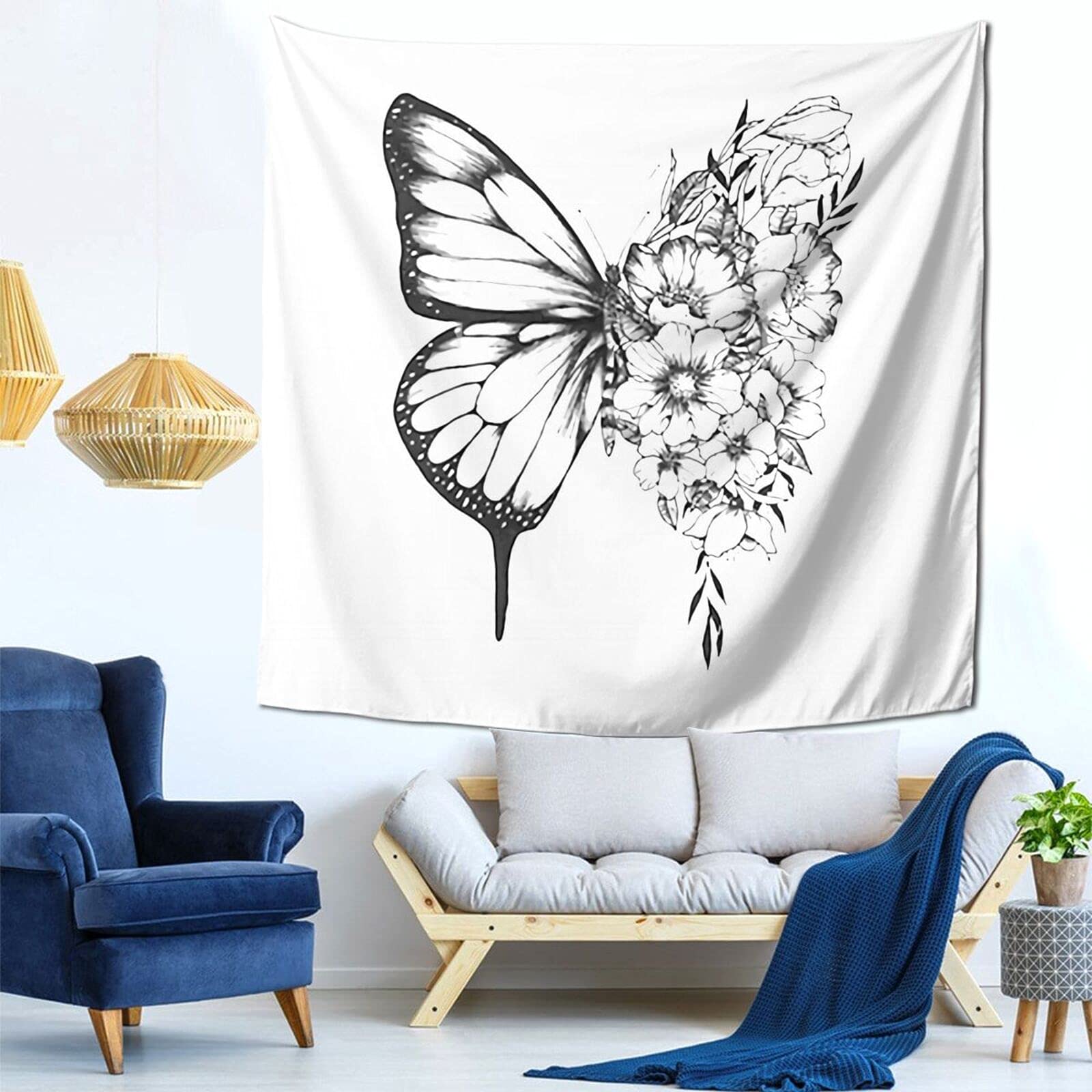 Shenghengyu Shawn Mendes Butterfly Tapesrty Bespoke Size Order Wall Hanging 59*59inch