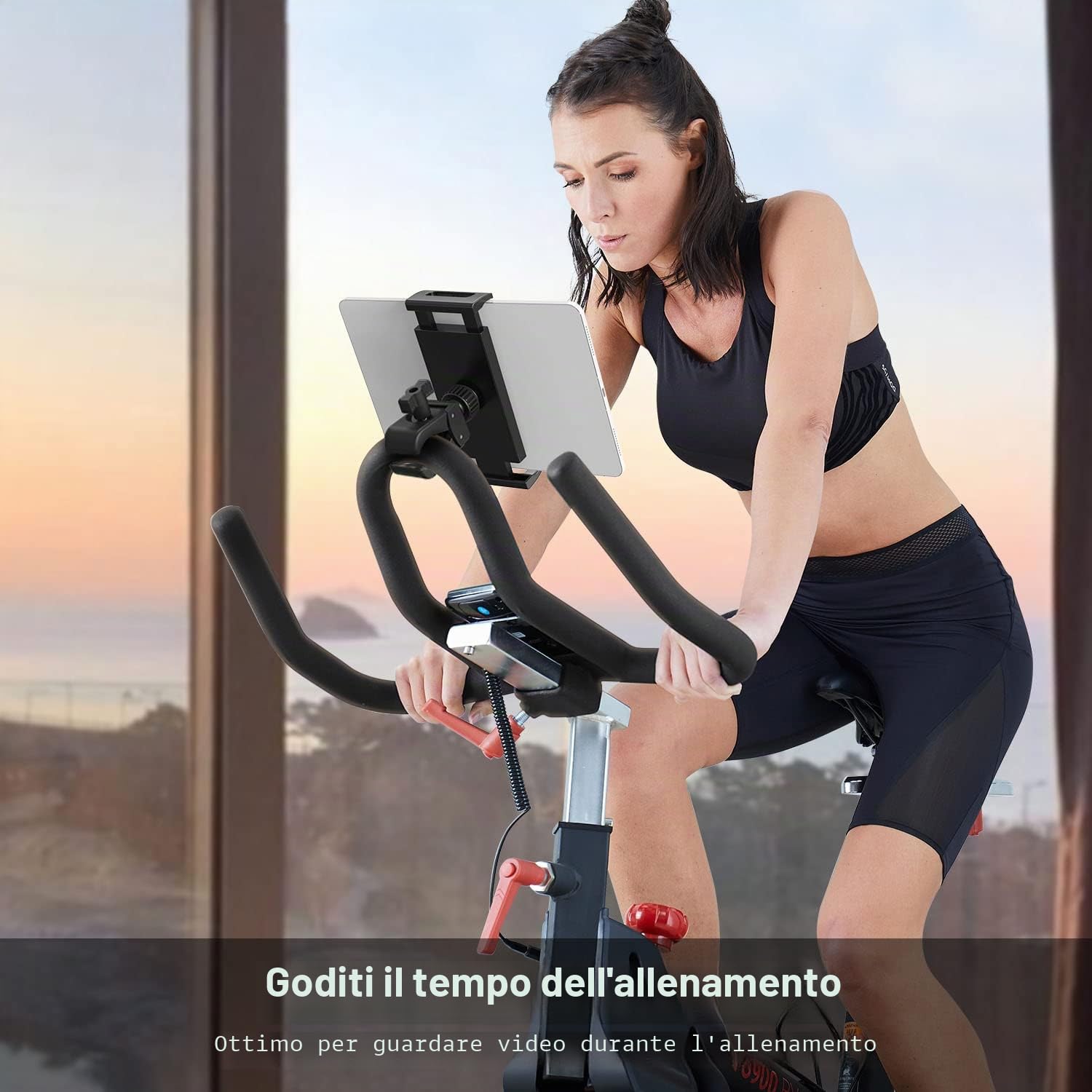 Tendak Spinning Bicicletta 360° Ruotare Universale Supporto per Tablet PC iPad PRO Air Mini 4.6" - 12,9" Tablet Smartphone