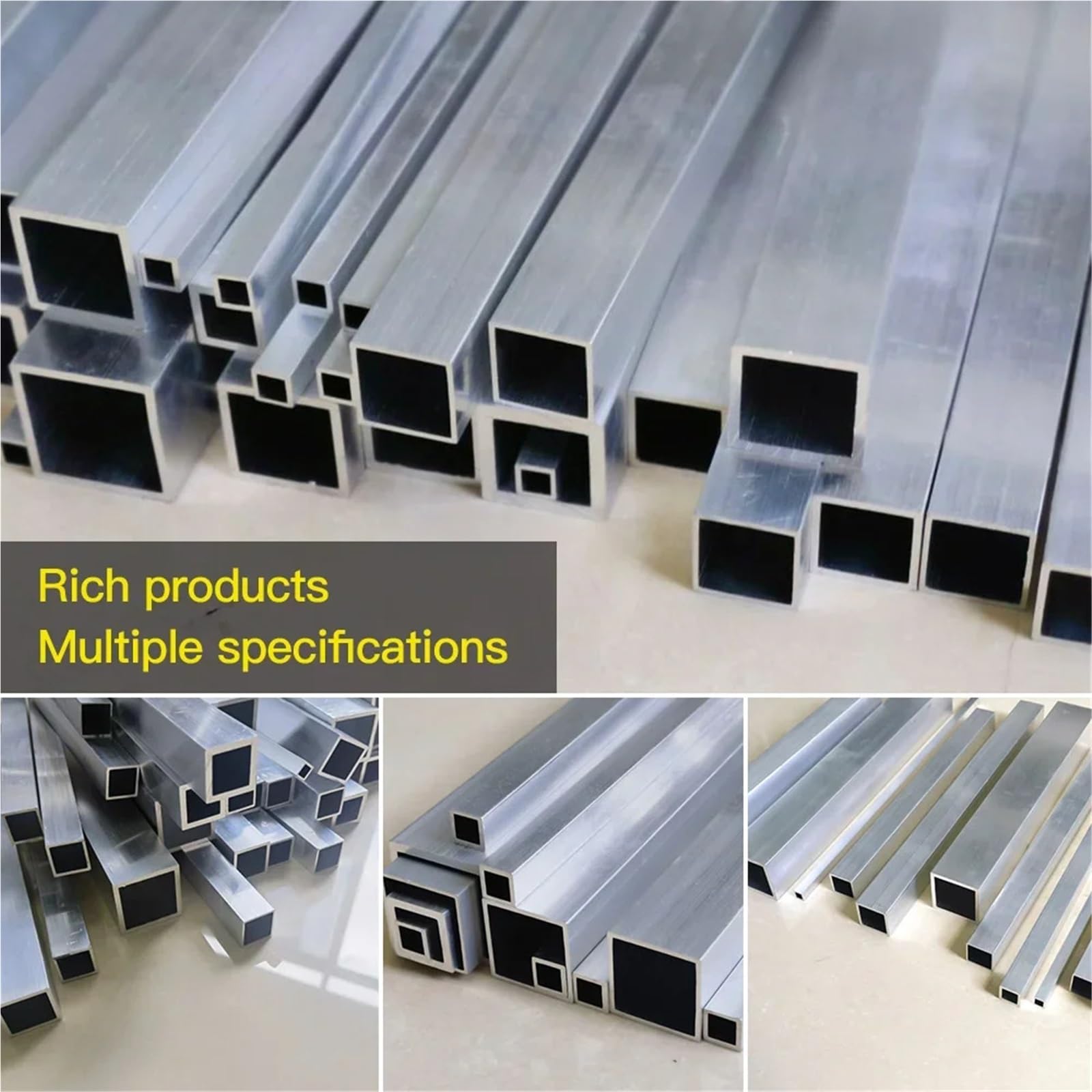 Edelstahl Vierkantrohr Vierkantrohr aus Aluminiumlegierung, Breite 110–300 mm, Länge 300, quadratisches Profil, DIY-Dekoration, Aluminium-Hohlrohr(120 x 50 x 2 mm)